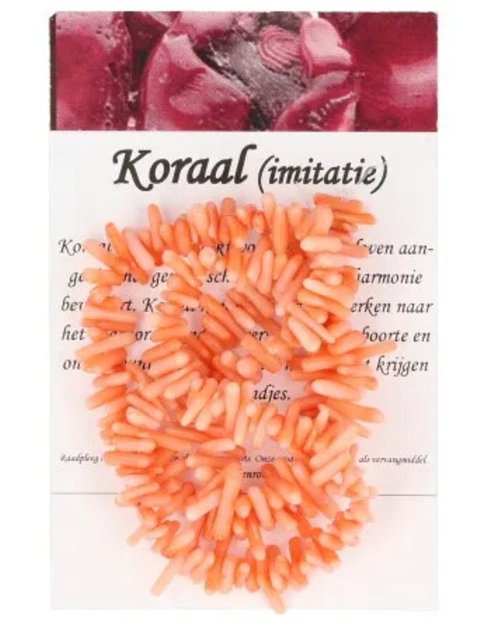 Koraal split oranje kralen streng (imitatie)
