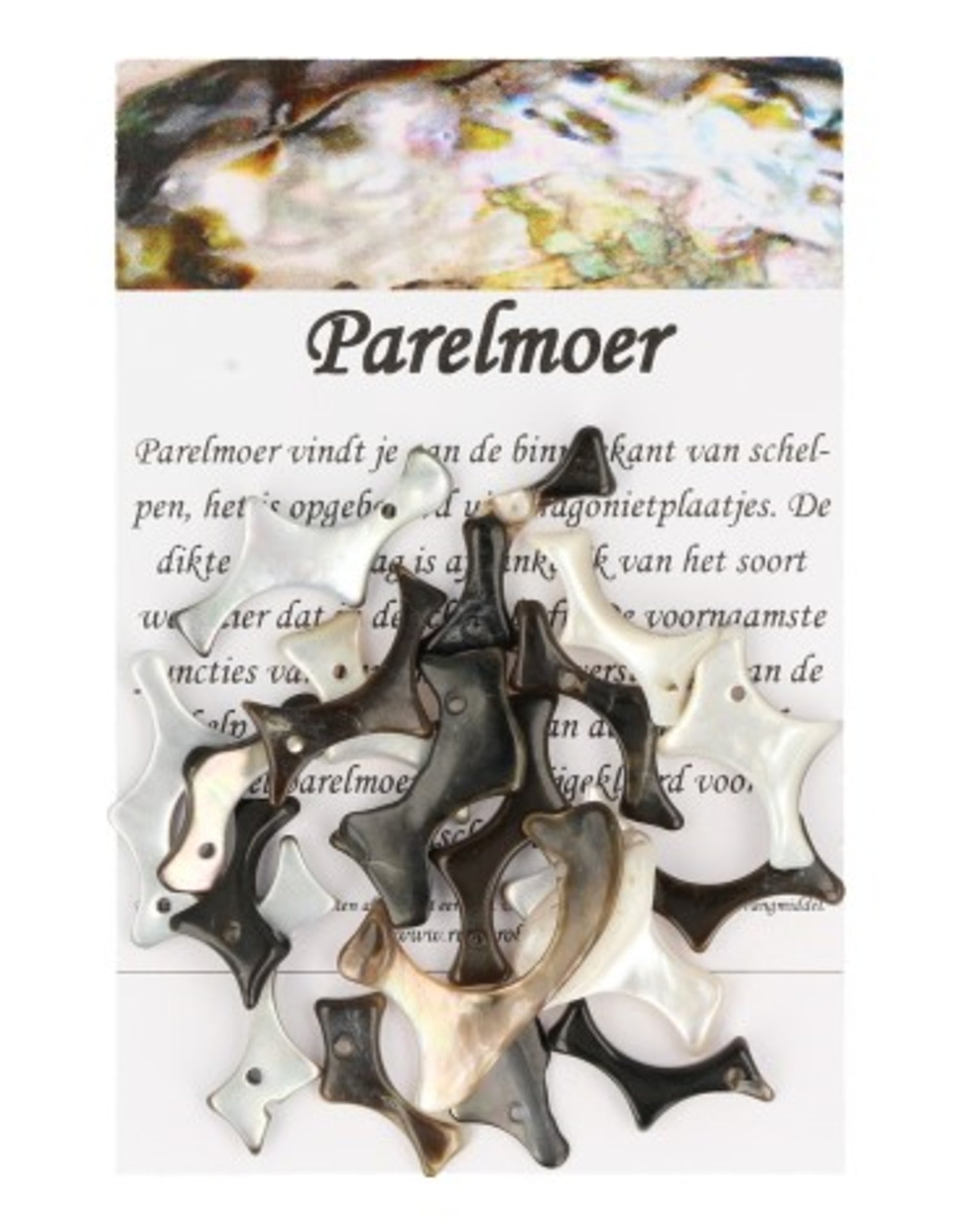 Kralen Parelmoer grillig - 20 st. (bijgekleurd)