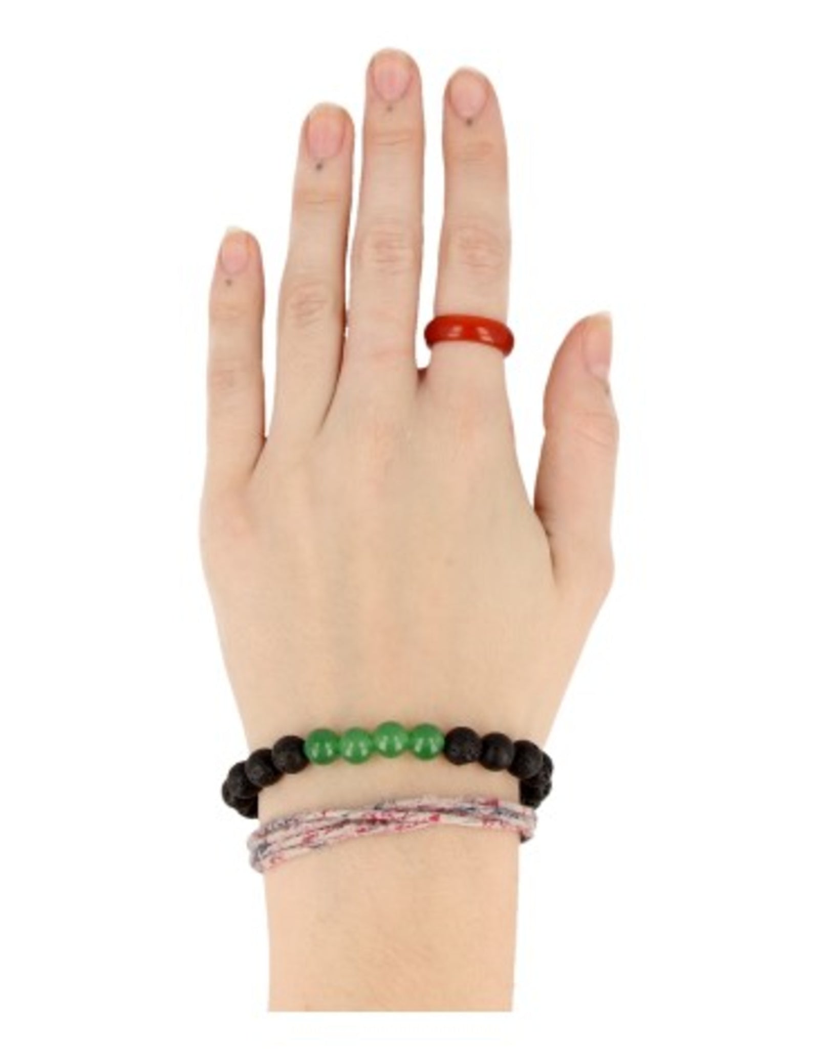 Kralenarmband Lavasteen / Aventurijn groen