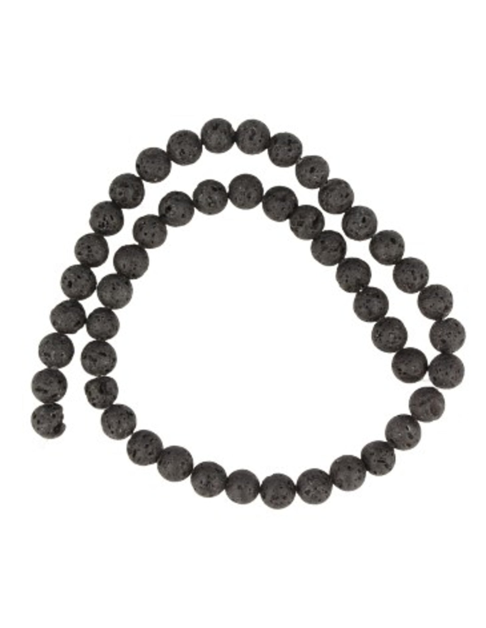 Lavasteen 8 mm kralen streng