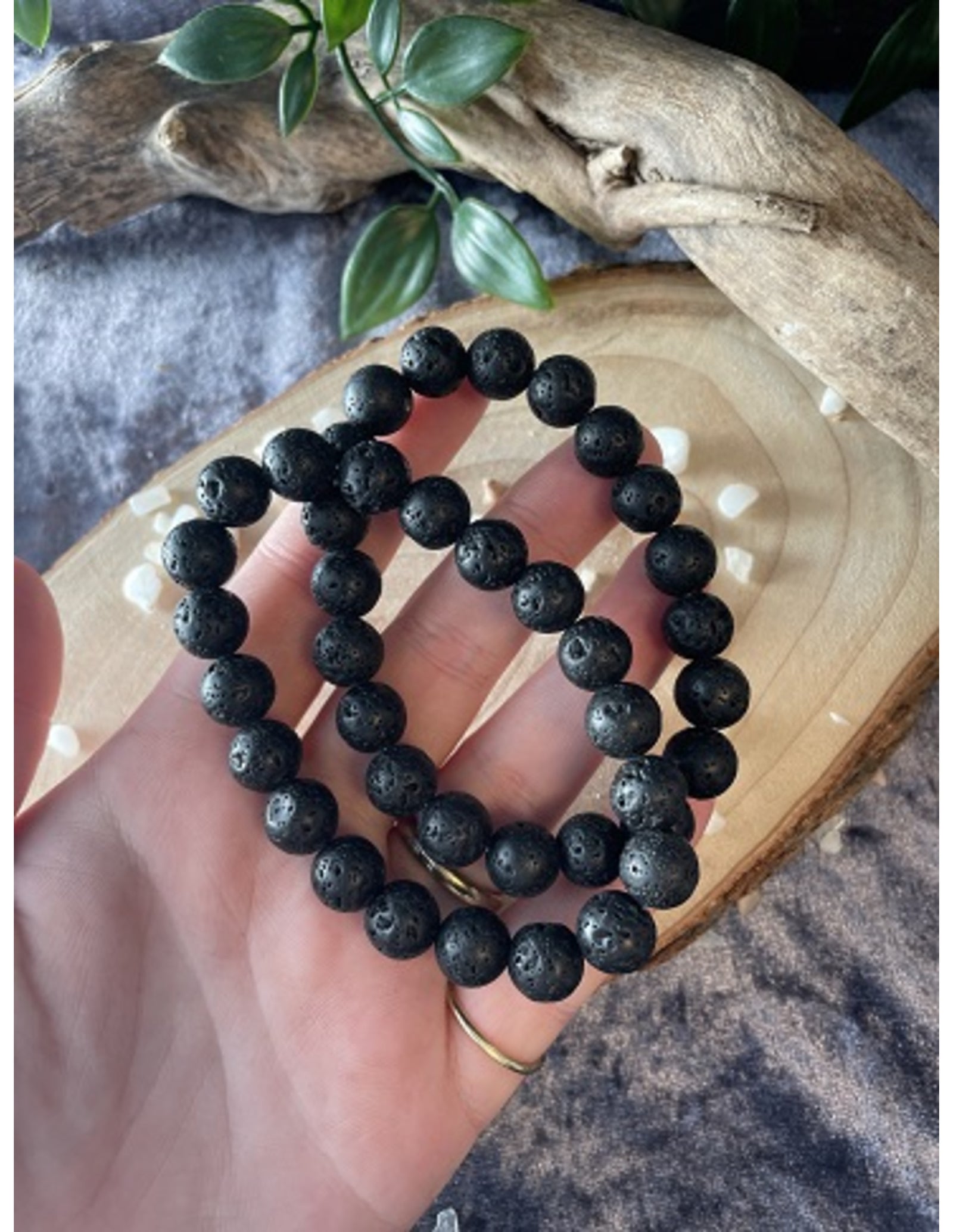 Lavasteen mannen armband kralen 10 mm