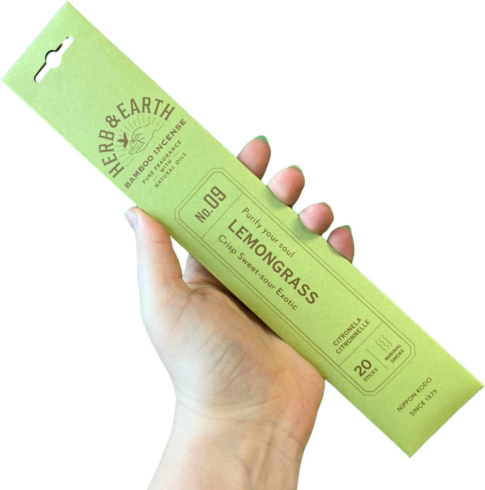 Lemongrass Herb & Earth Nippon Kodo - Wierook Stokjes