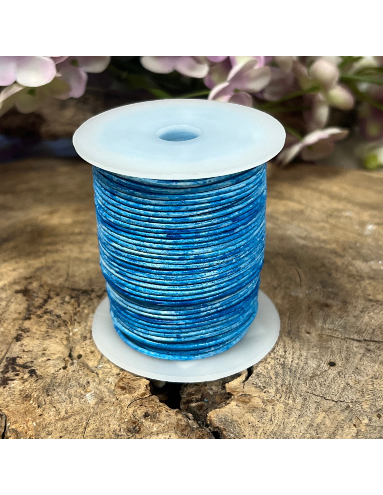 Leren koord rol 1,5mm 50m blauw