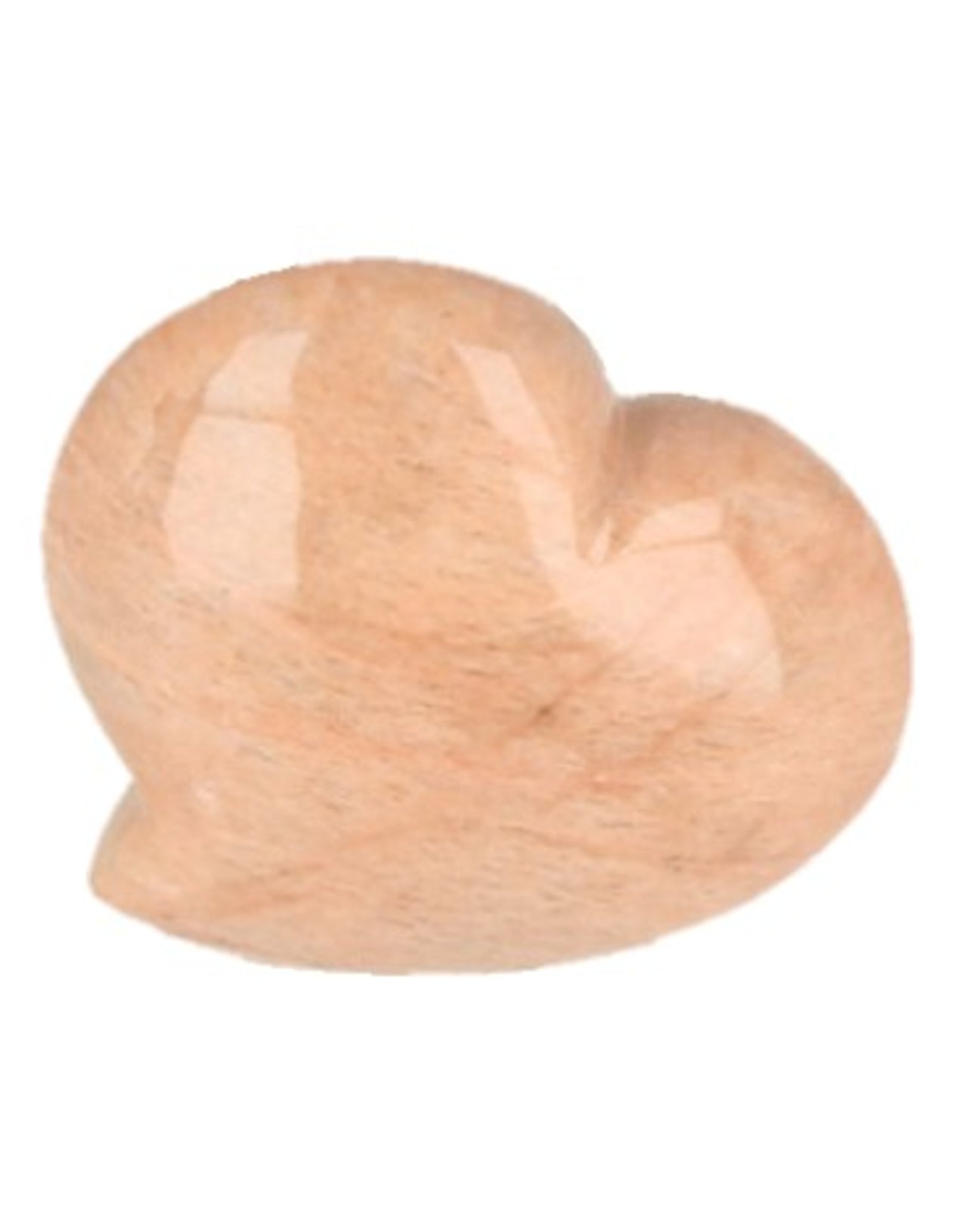Maansteen oranje edelsteen hart ca. 6-7 cm