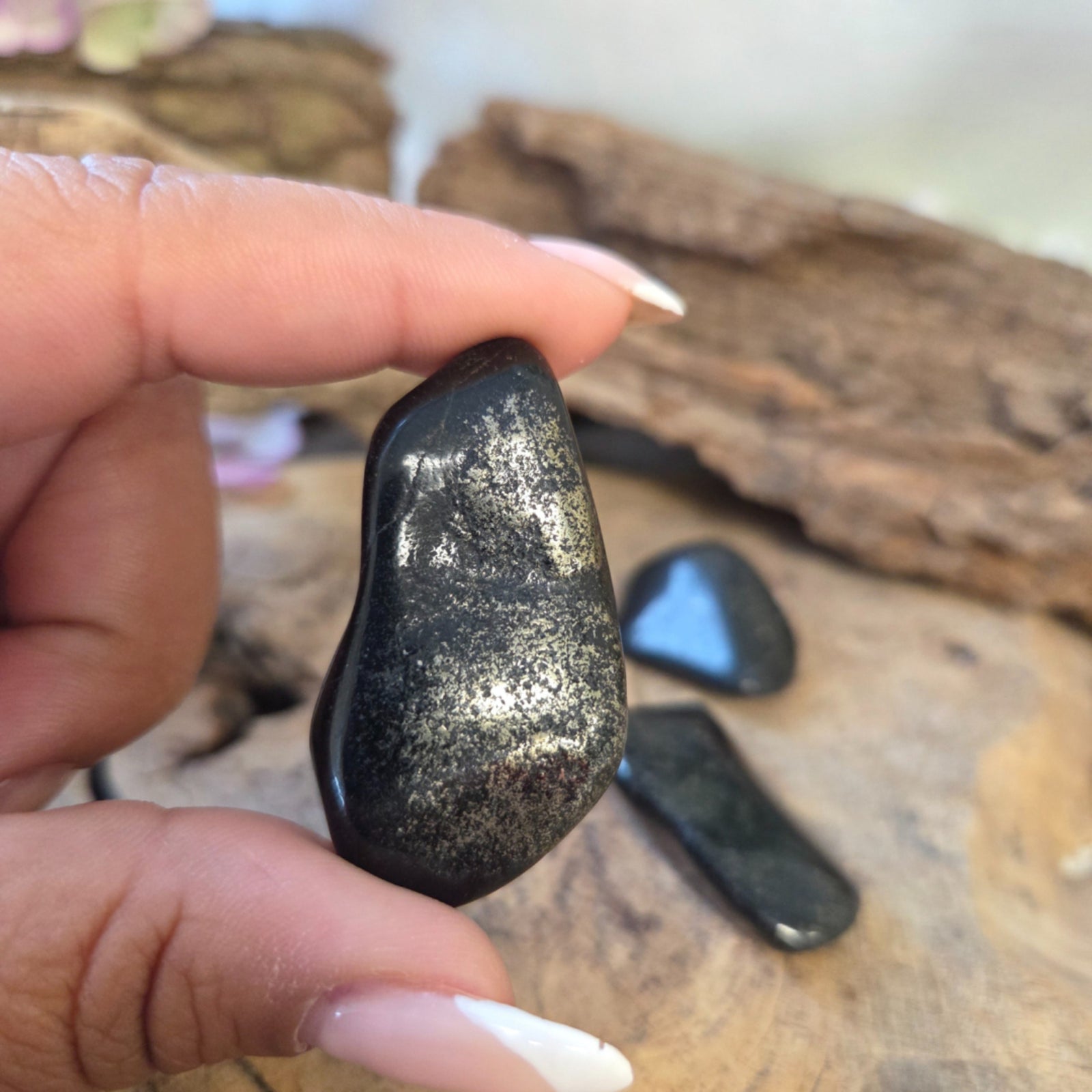 Midnight Lemurian Jade trommelstenen 100 gram