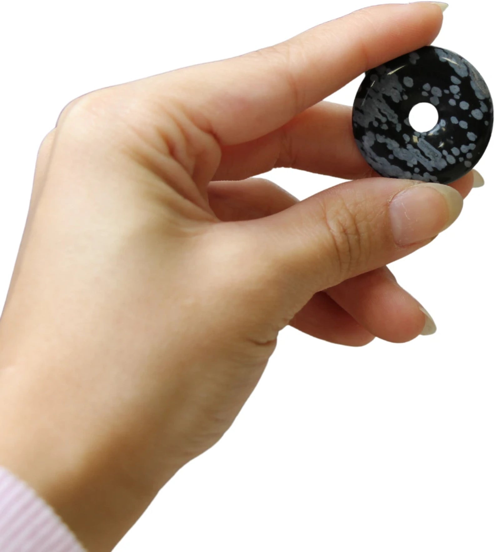 Obsidiaan sneeuwvlok donut 30 mm