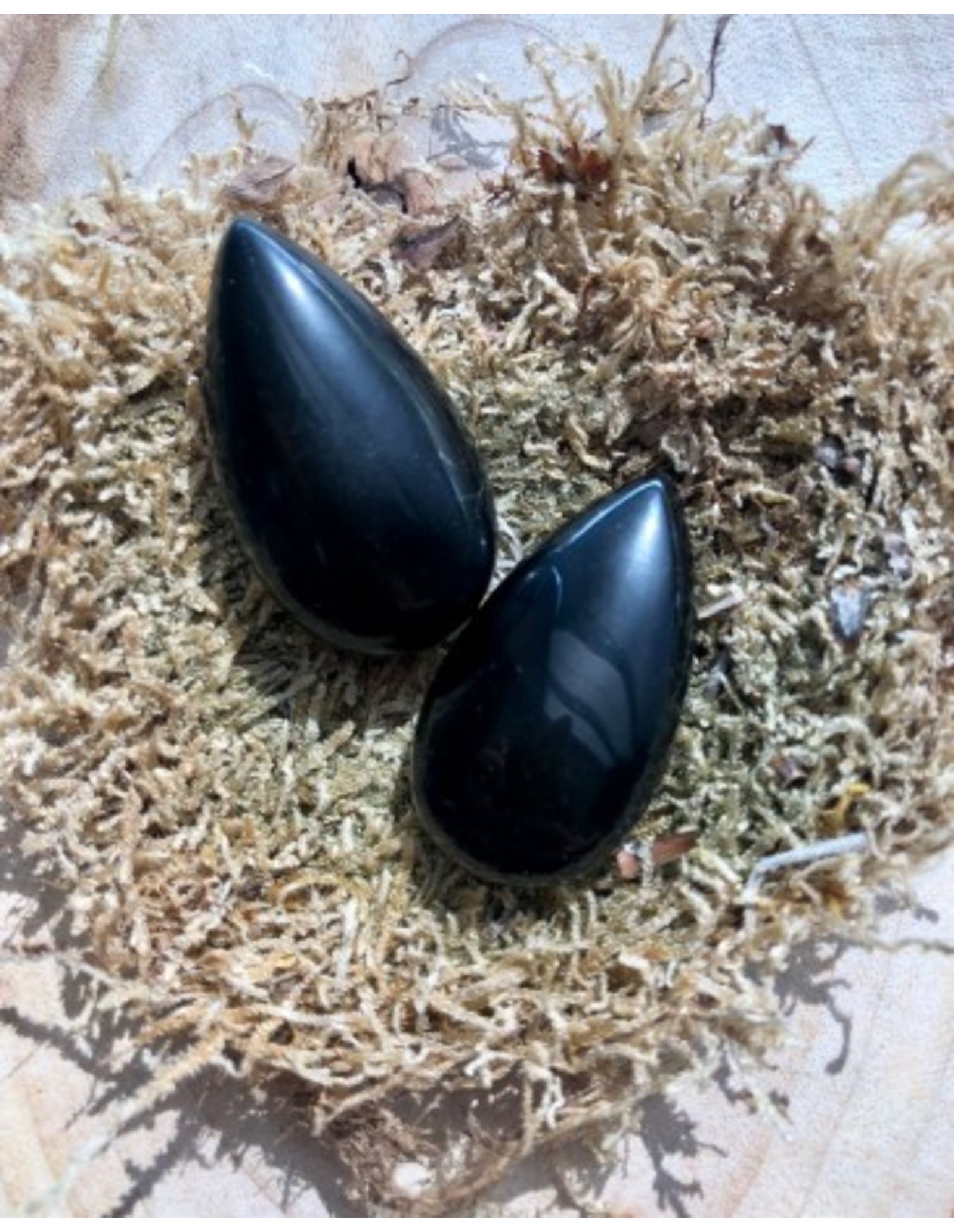 Obsidiaan zwart edelsteen druppel hanger