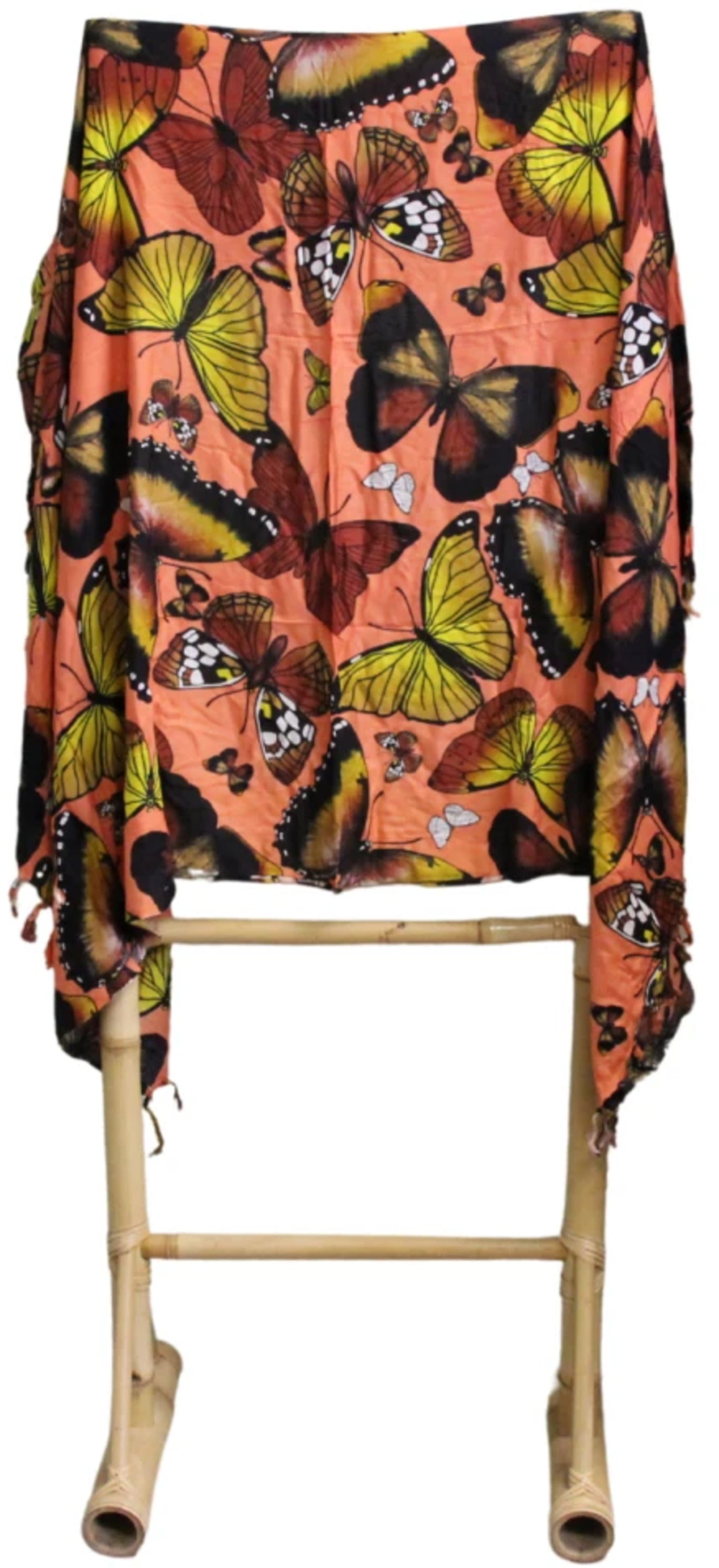 Om Namaste Sarong - 646 - Oranje met vlinders