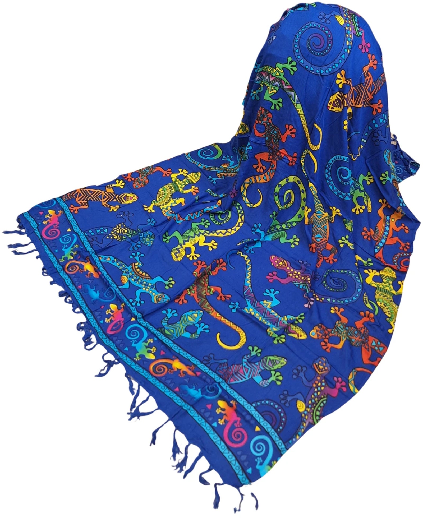 Om Namaste Sarong - 667 - Gekko's op blauw
