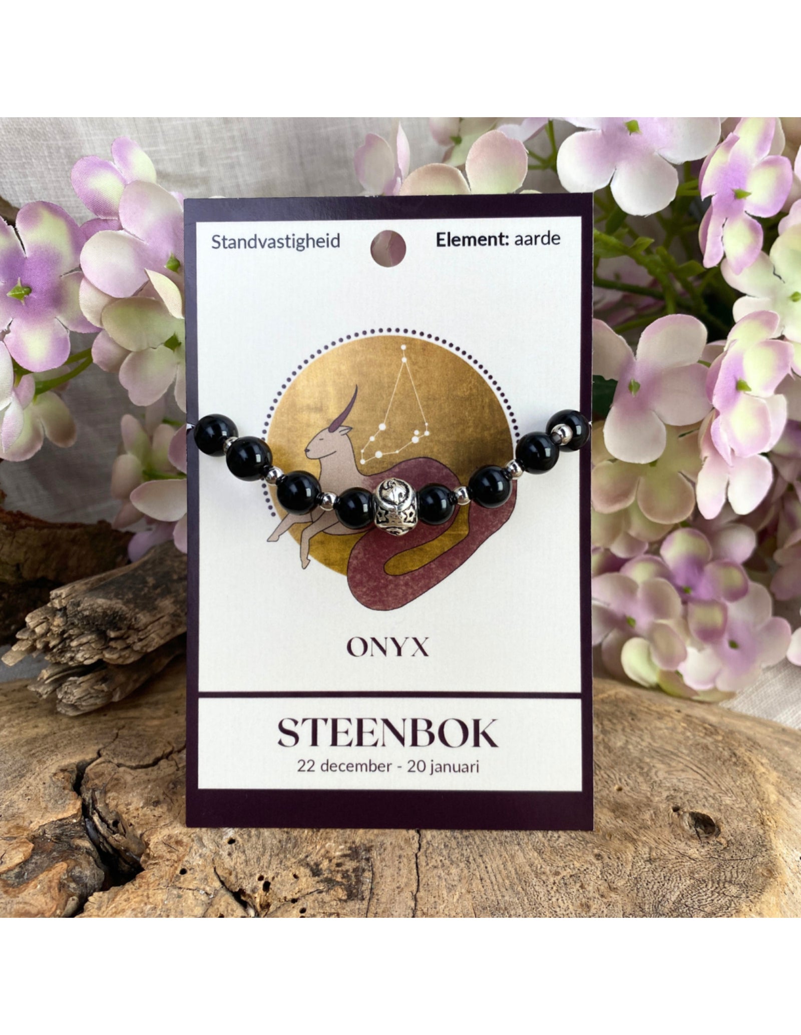 Onyx sterrenbeeld armband - Steenbok