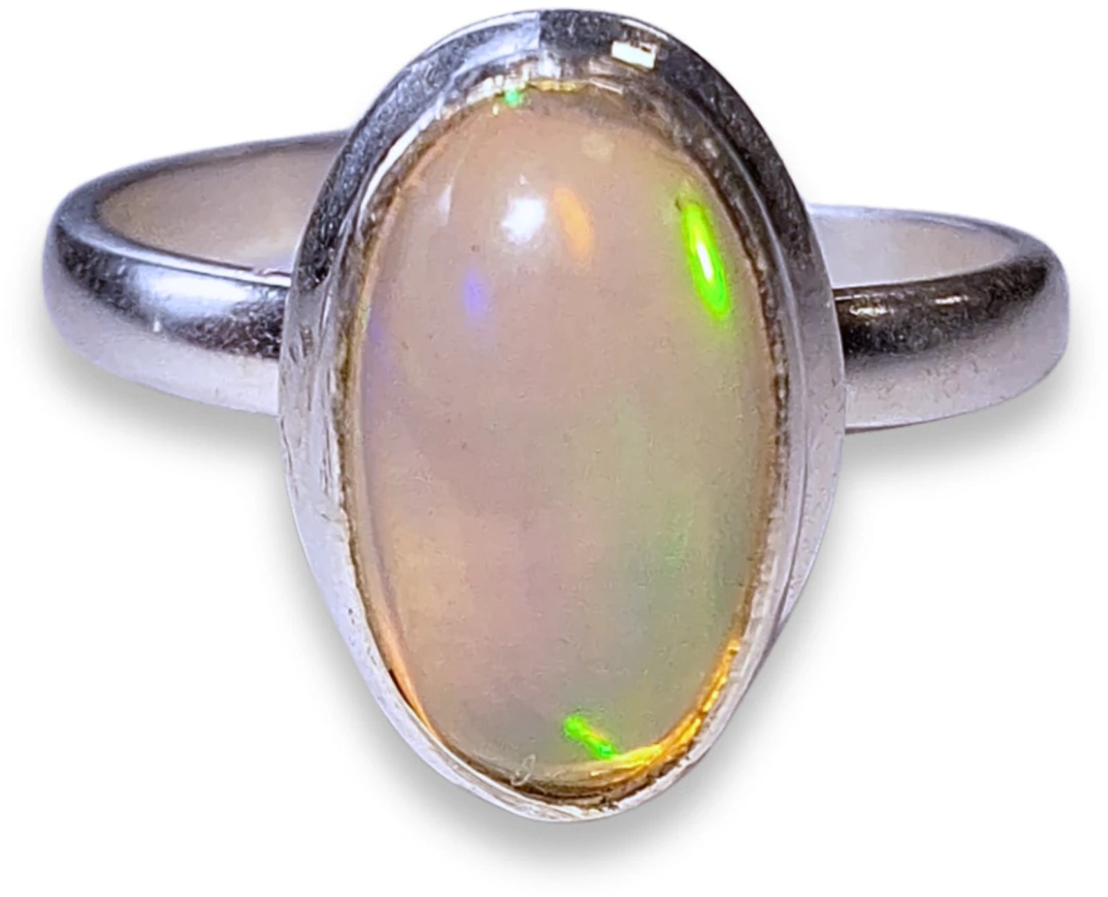 Opaal ring zilver ovaal (verstelbaar)