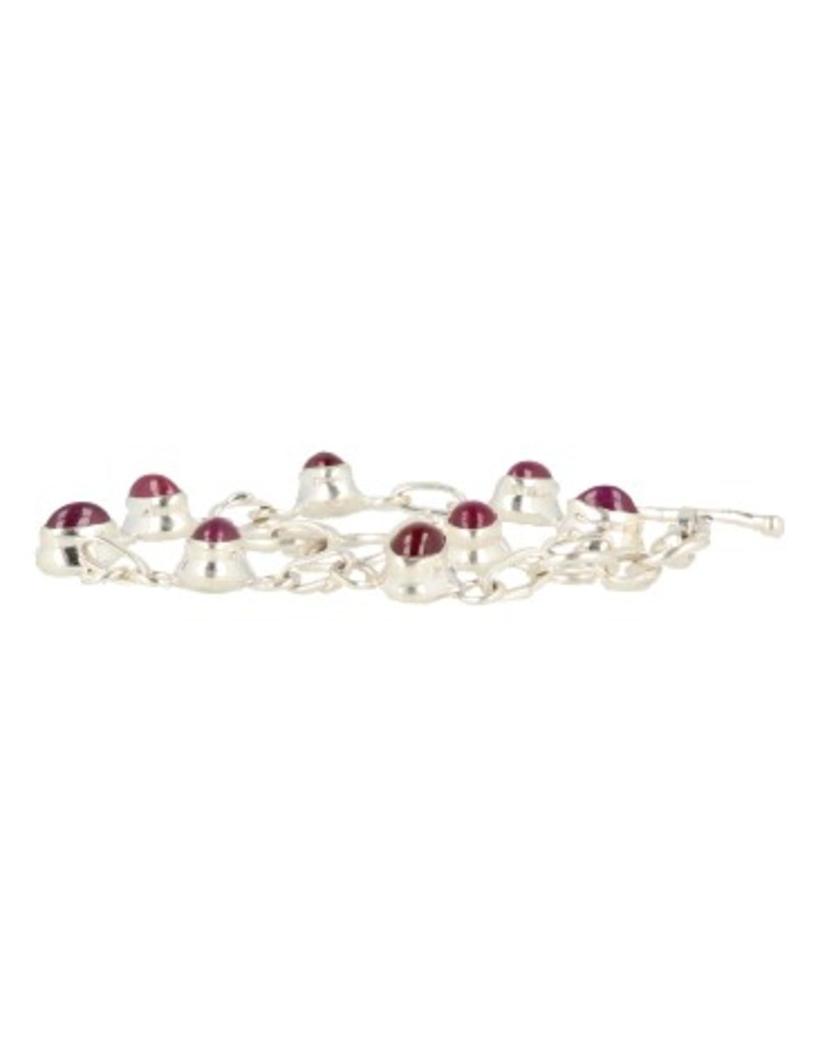 Robijn armband zilver ovaal