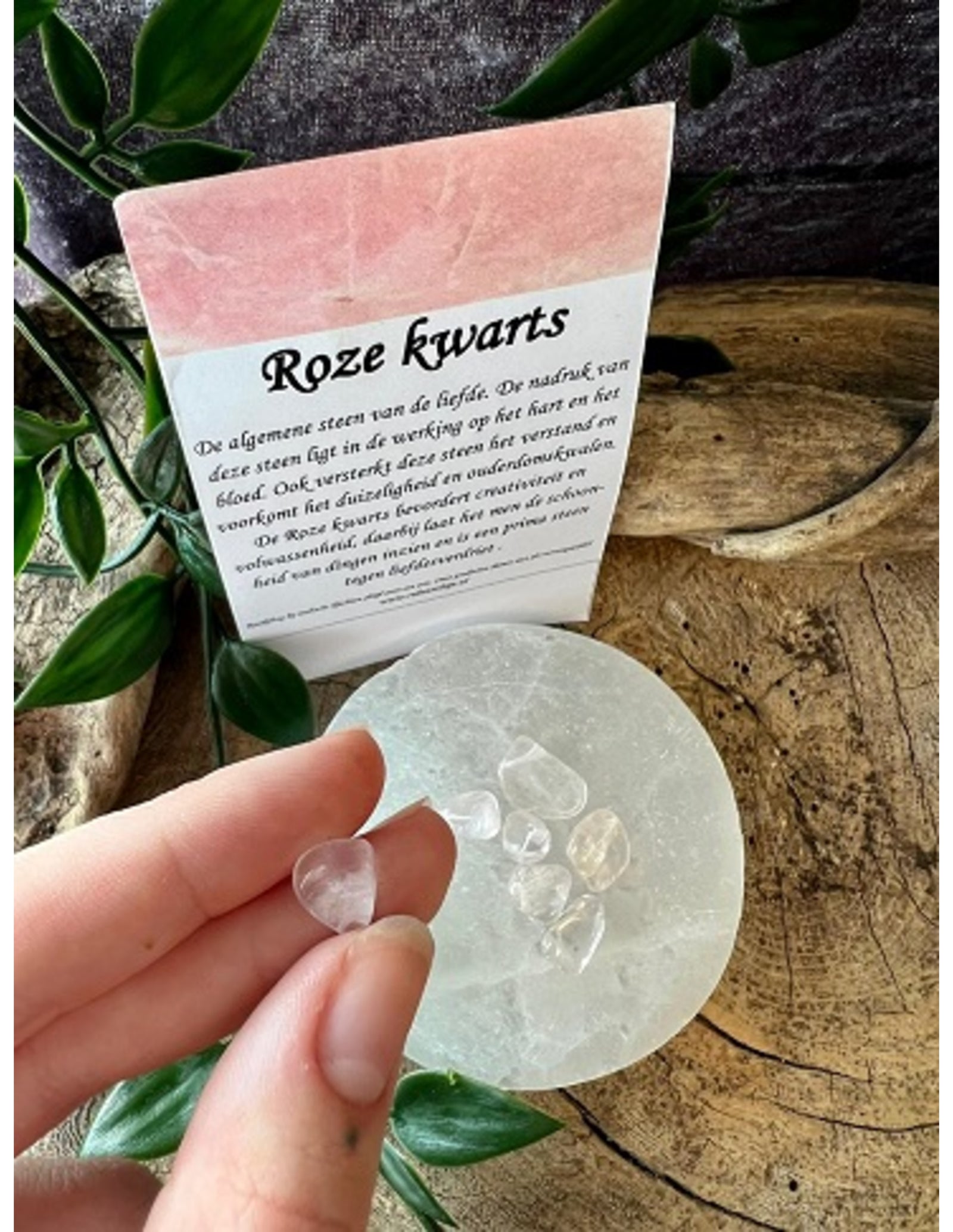 Roze kwarts kralen druppel - 7 st.