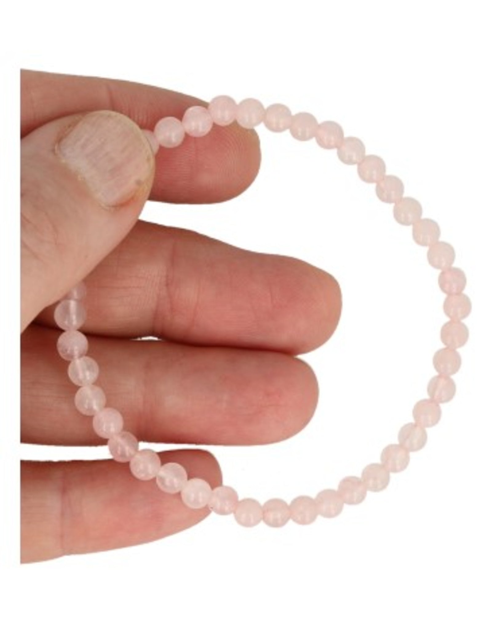 Roze kwarts kralenarmband 4 mm