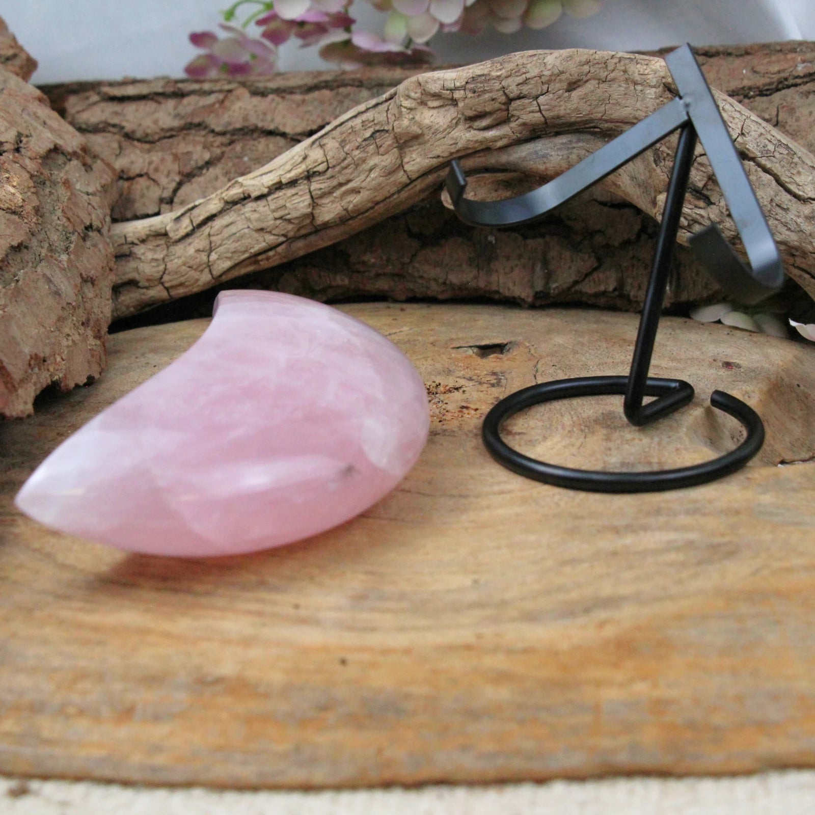 Roze kwarts maan op standaard nr.07