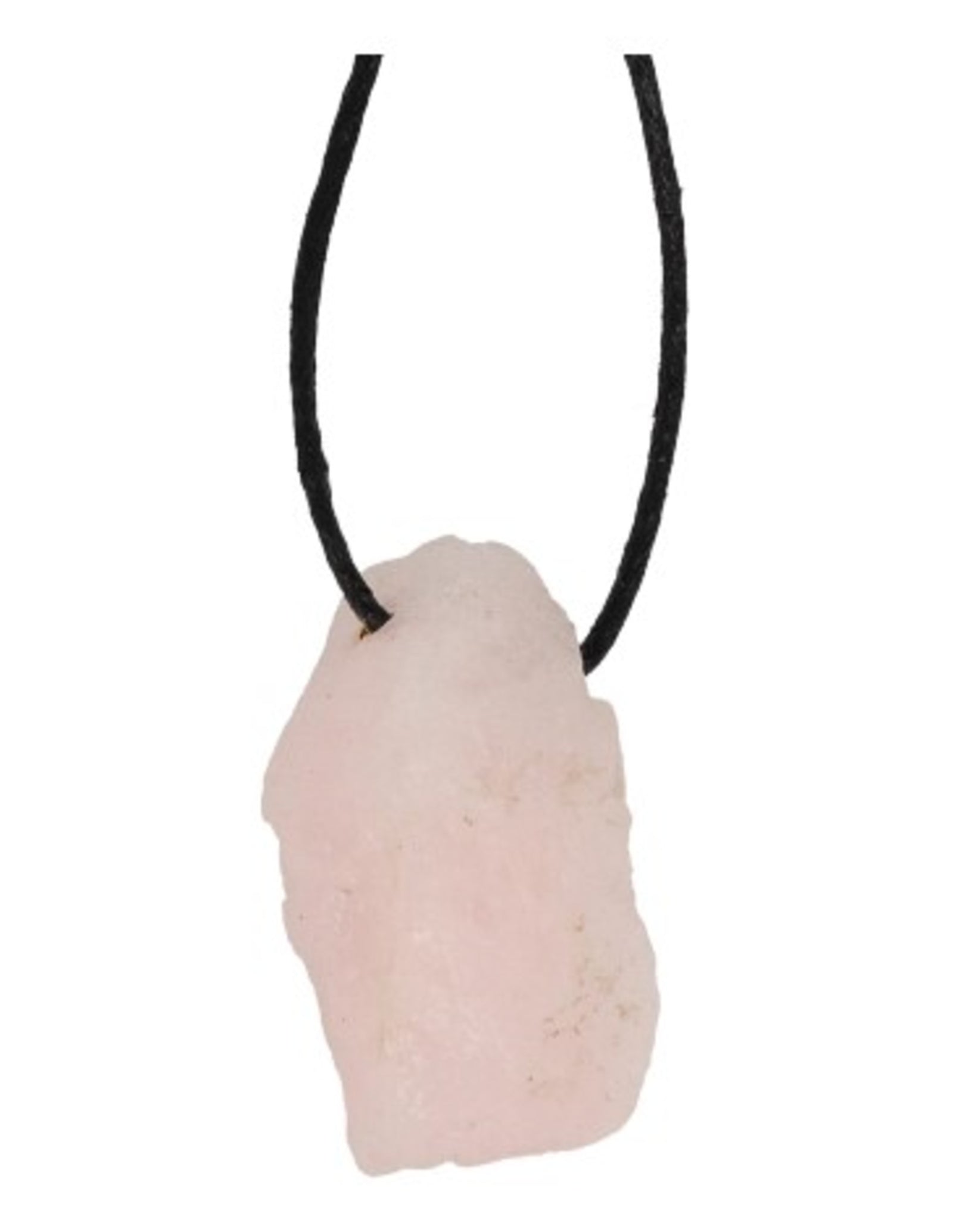 Roze kwarts ruwe hanger aan koord
