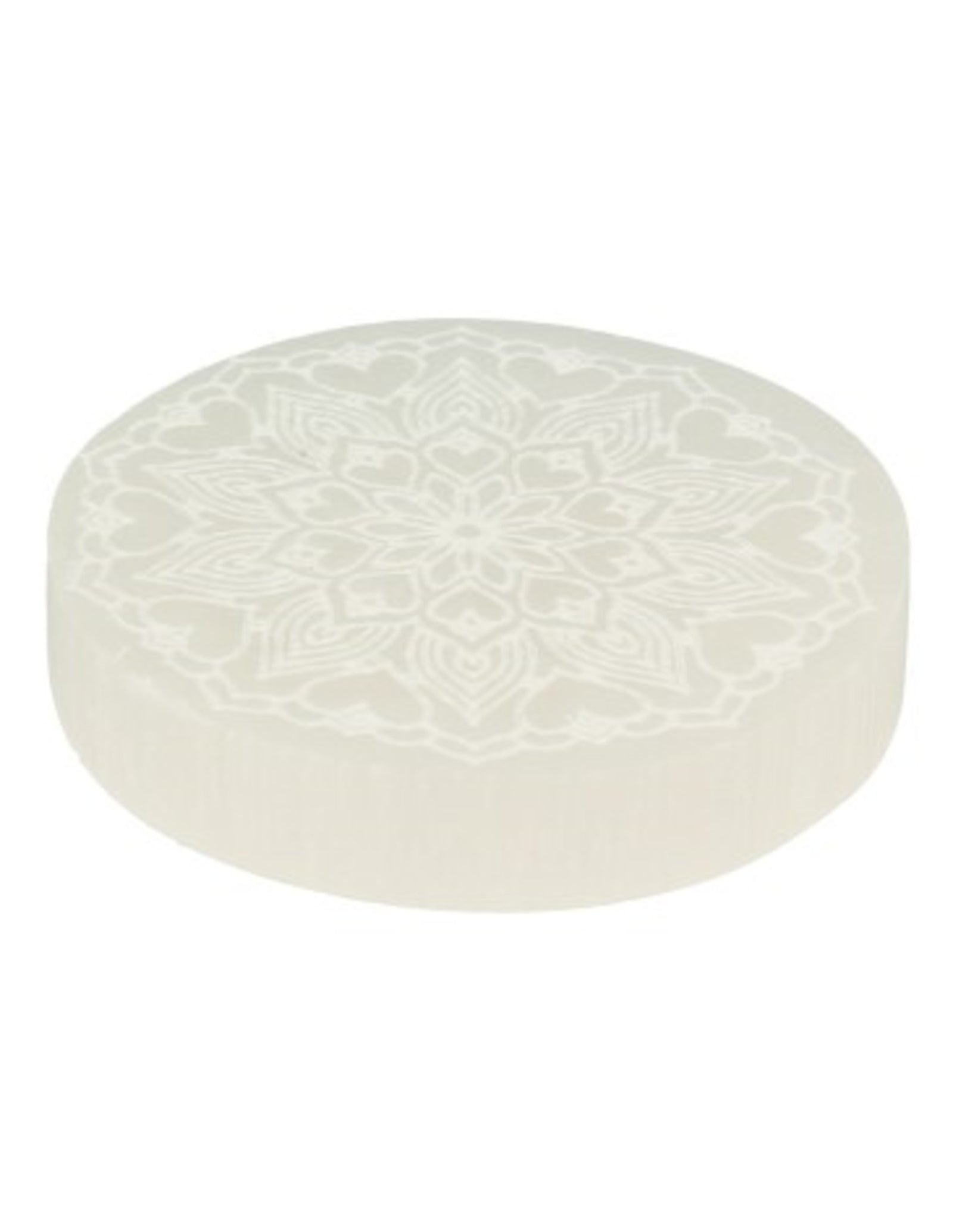 Seleniet oplaadsteen rond bloemhart model 1