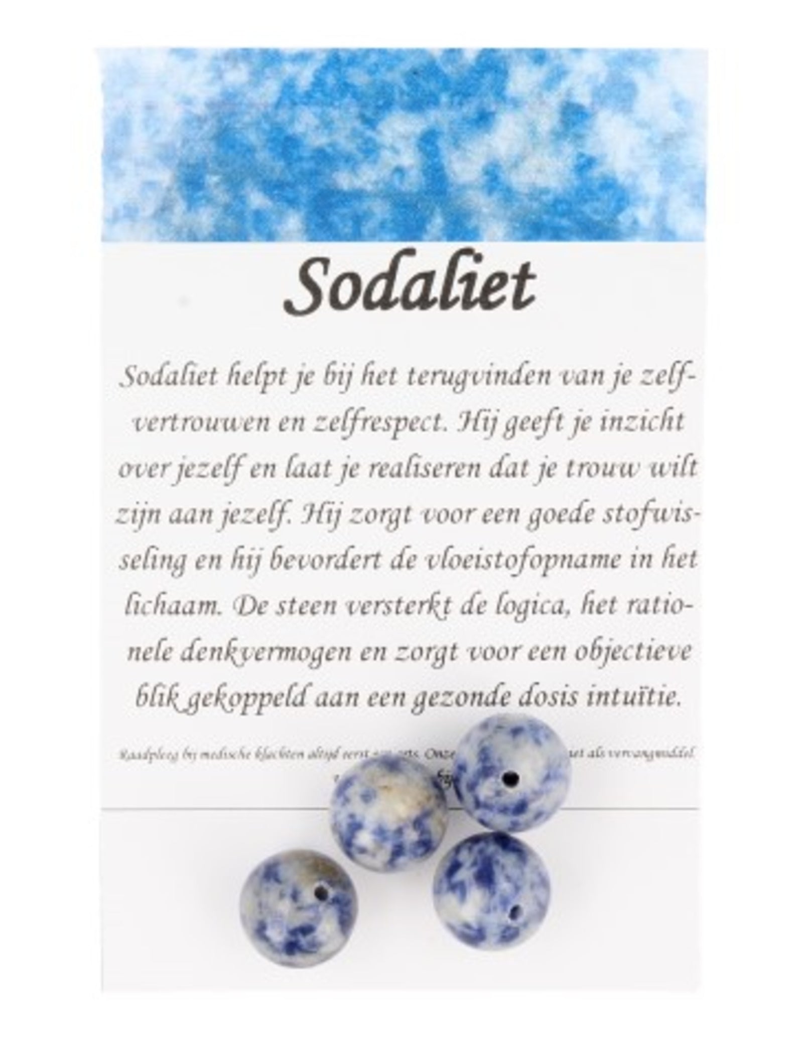 Sodaliet kralen 12 mm - 4 st.