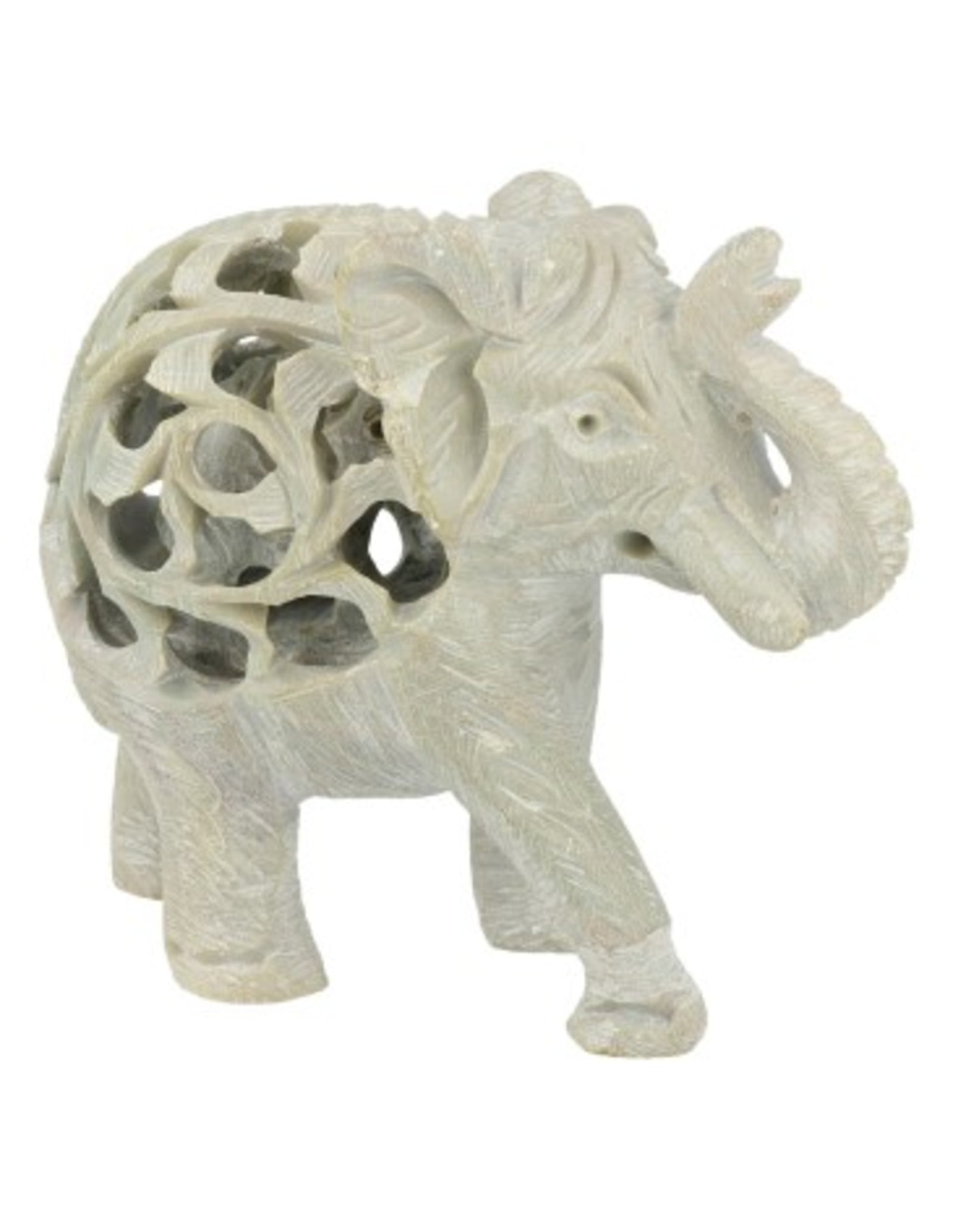 Speksteen olifant in olifant 7 cm