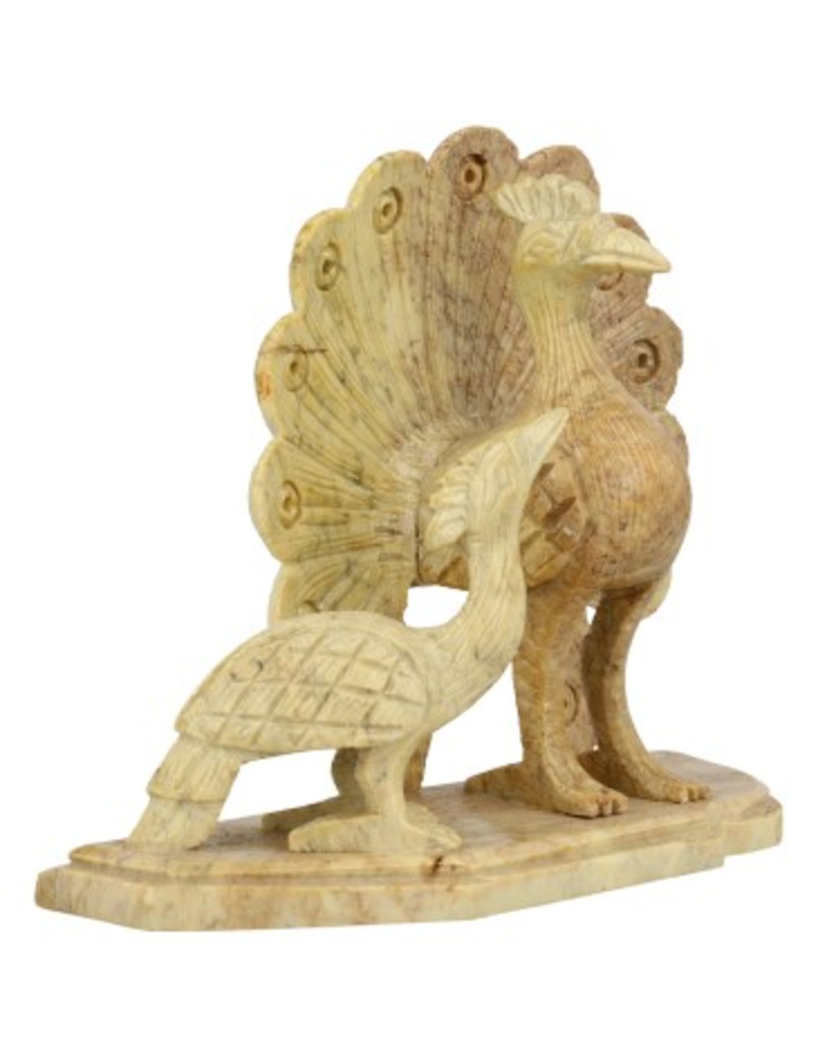 Speksteen Pauwenkoppel 11 cm