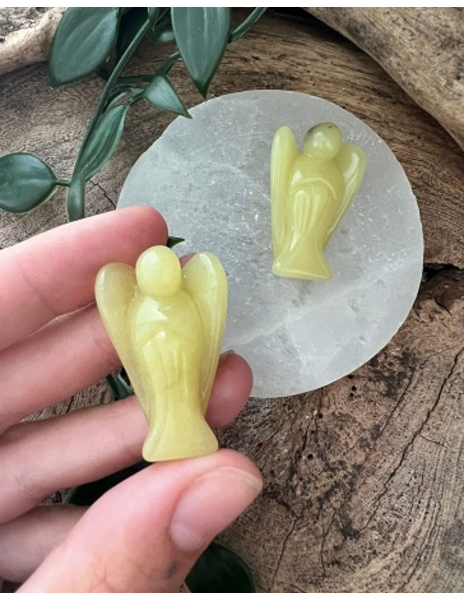 Staande engel 35 mm Jade olijf groen