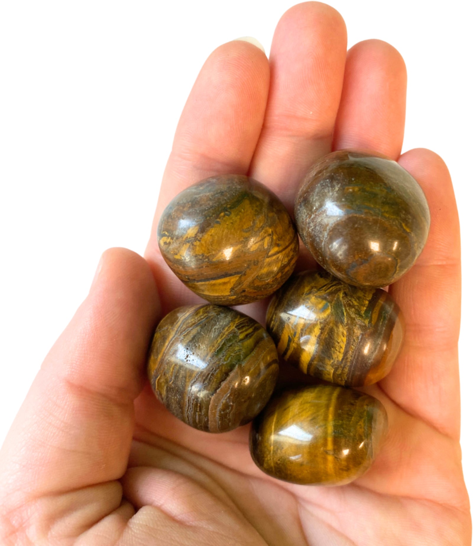 Tijgerijzer trommelstenen 100 gr. (mt3)