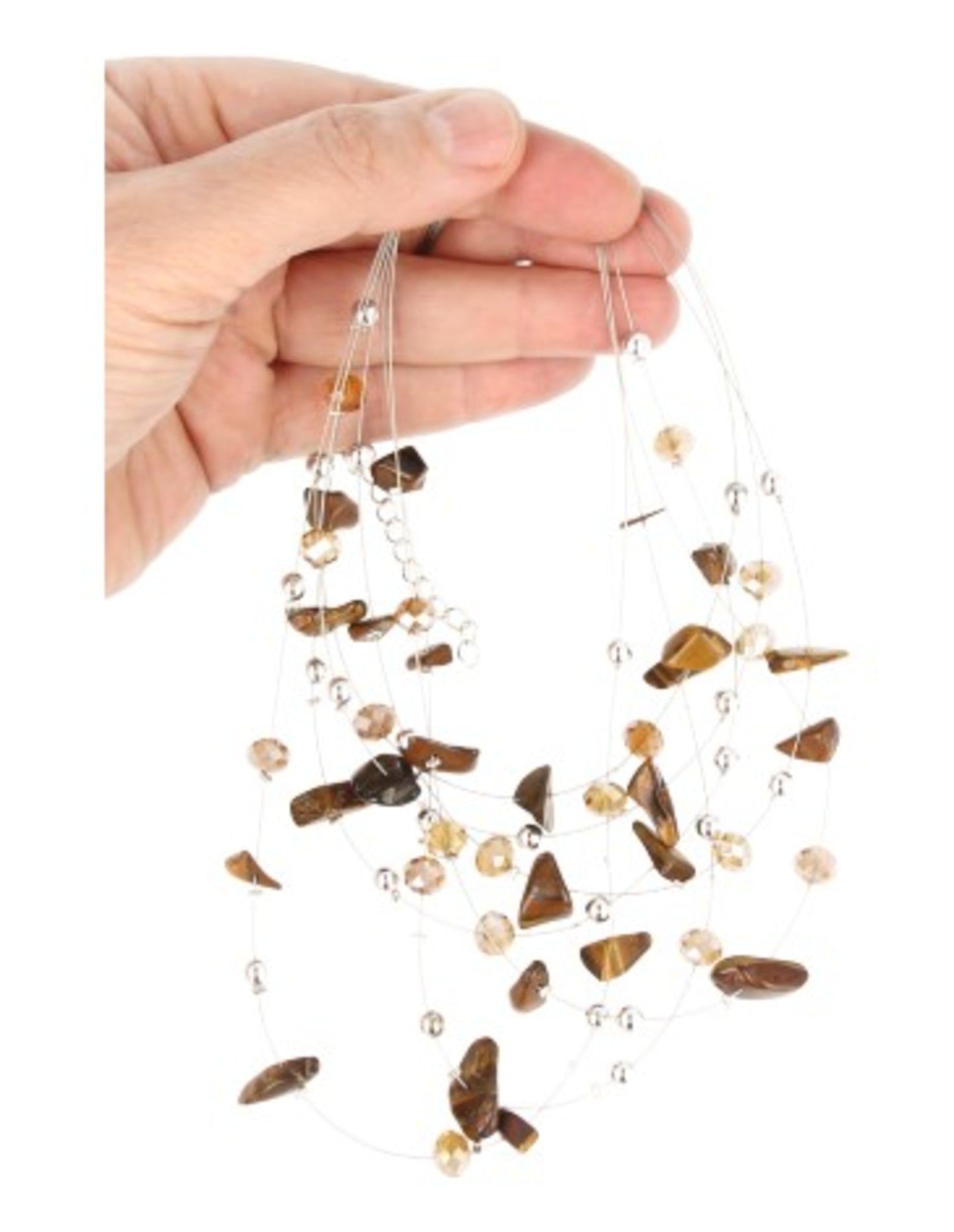Tijgeroog multiwire ketting