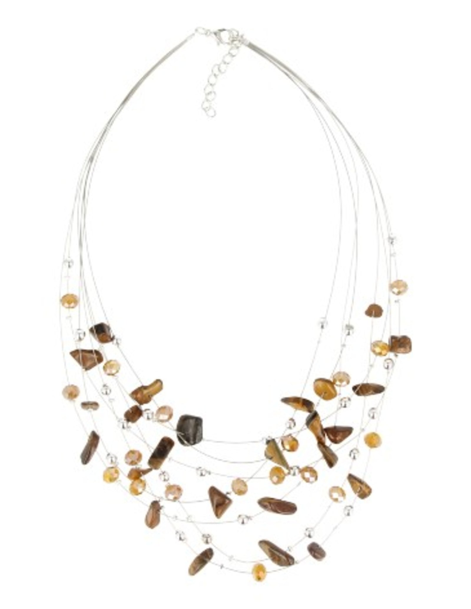Tijgeroog multiwire ketting