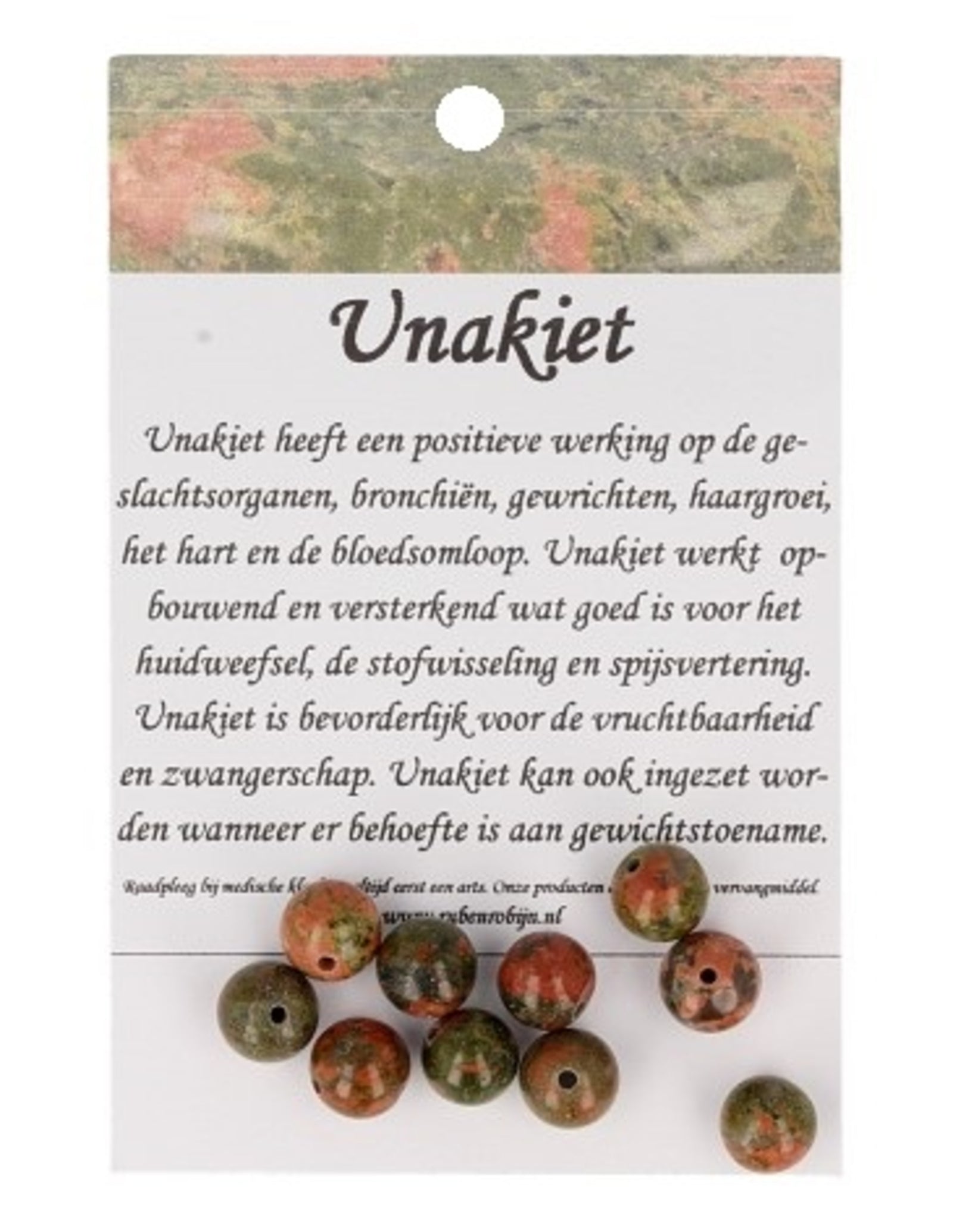 Unakiet kralen 8 mm - 10 st.