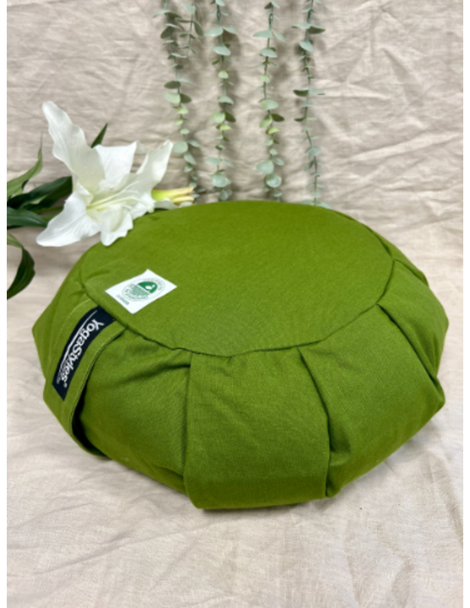 YogaStyles Meditatiekussen Organic Zafu Olijfgroen