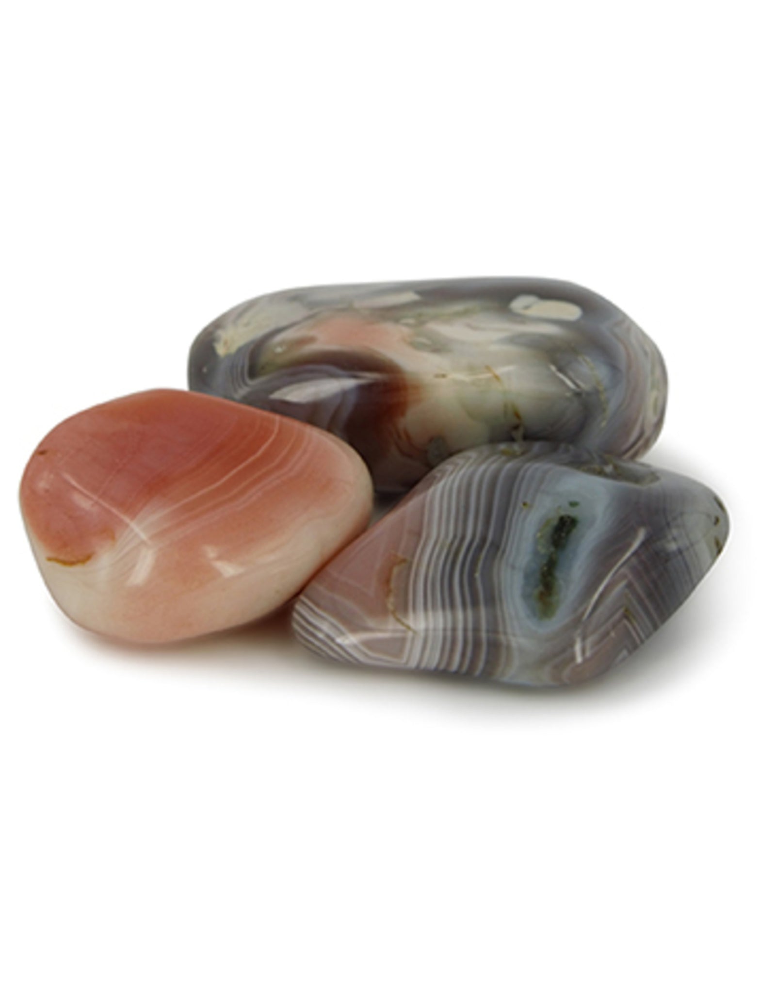 Agaat Botswana roze trommelstenen (mt2-3), p/kg