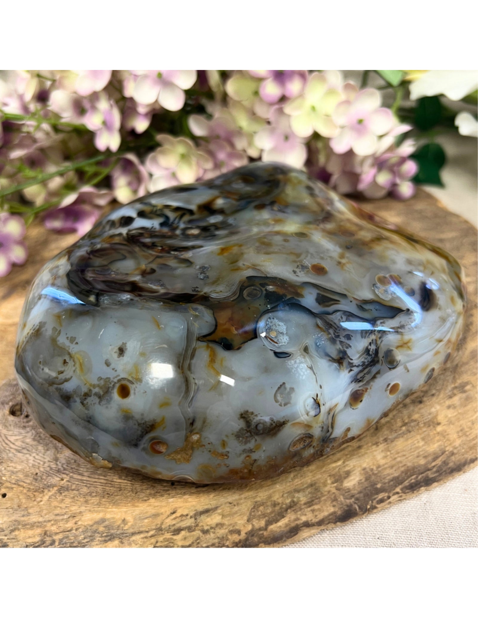 Agaat dendriet half gepolijst stuk nr.02