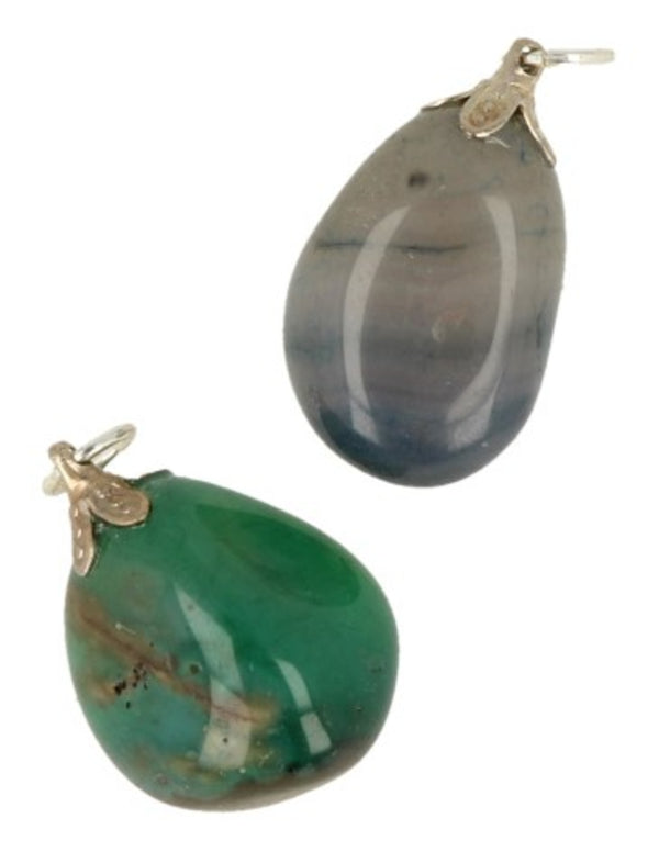 Agaat (gekleurd) blauw edelsteen hanger