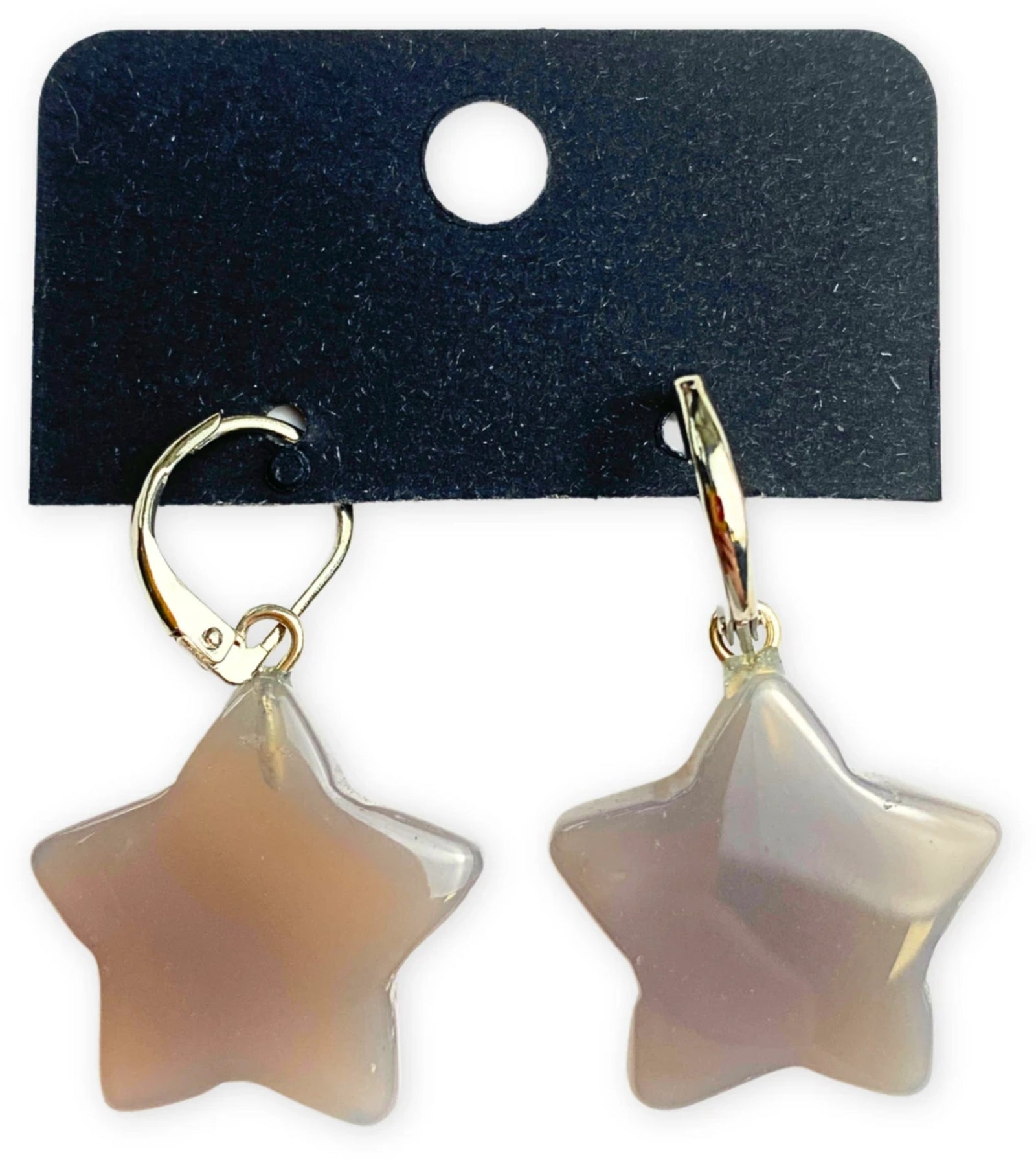 Agaat grijs ster oorbellen - fashion jewelry