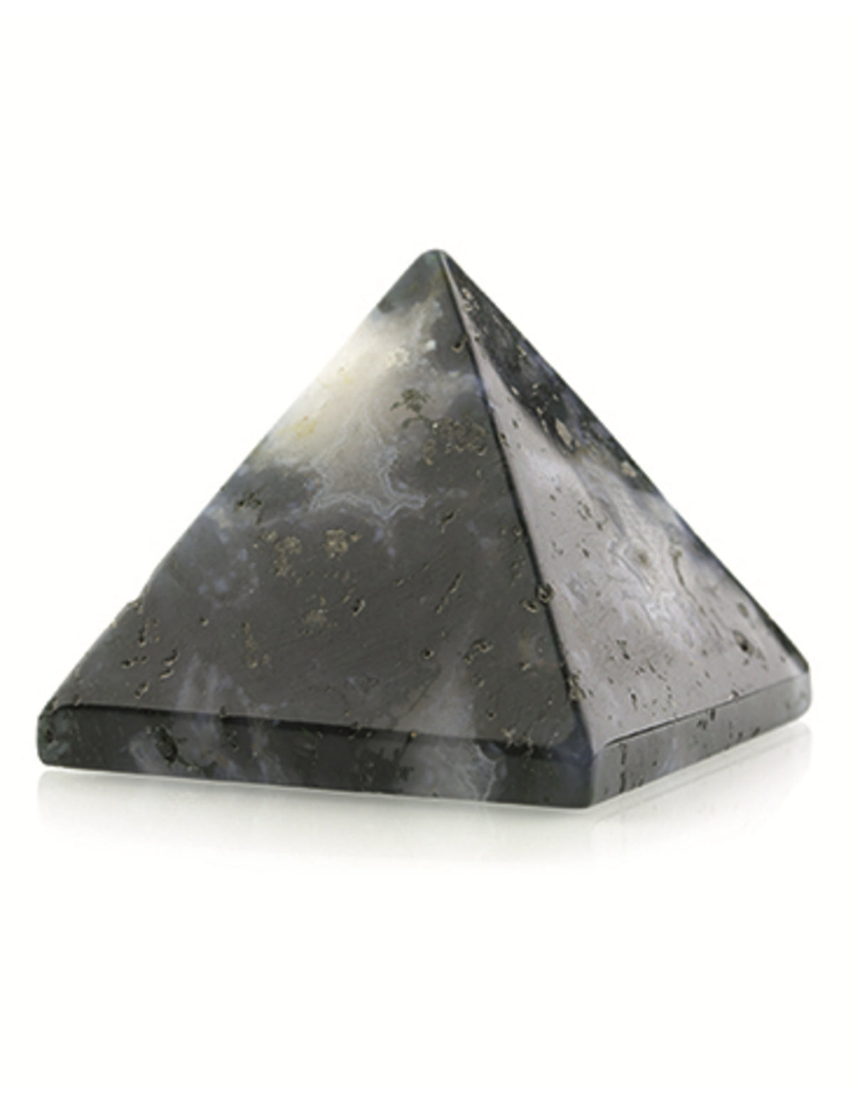 Agaat mos edelsteen piramide 25 mm