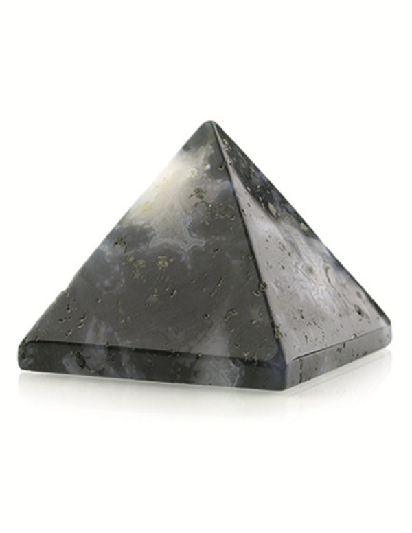 Agaat mos edelsteen piramide 25 mm