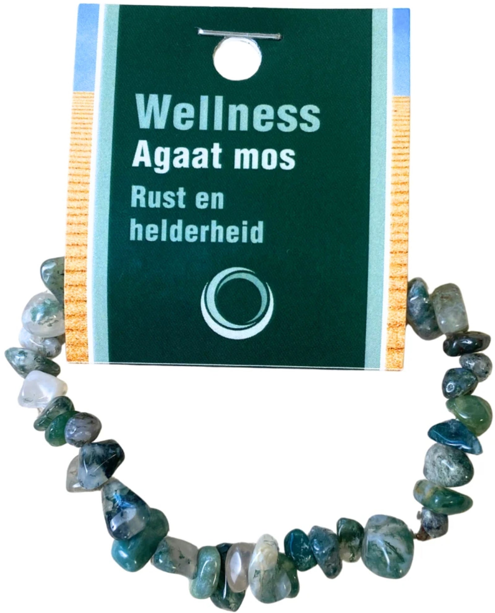 Agaat mos splitarmband + kaart