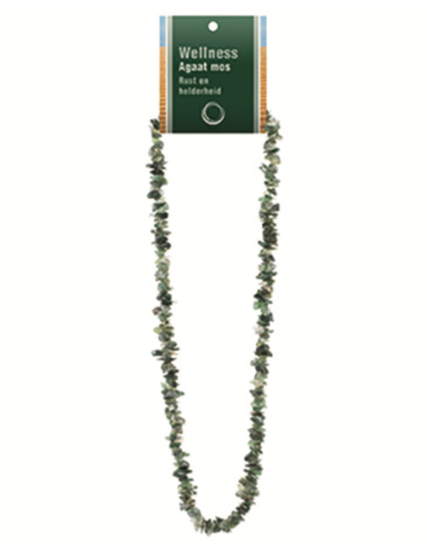 Agaat mos edelsteen splitketting