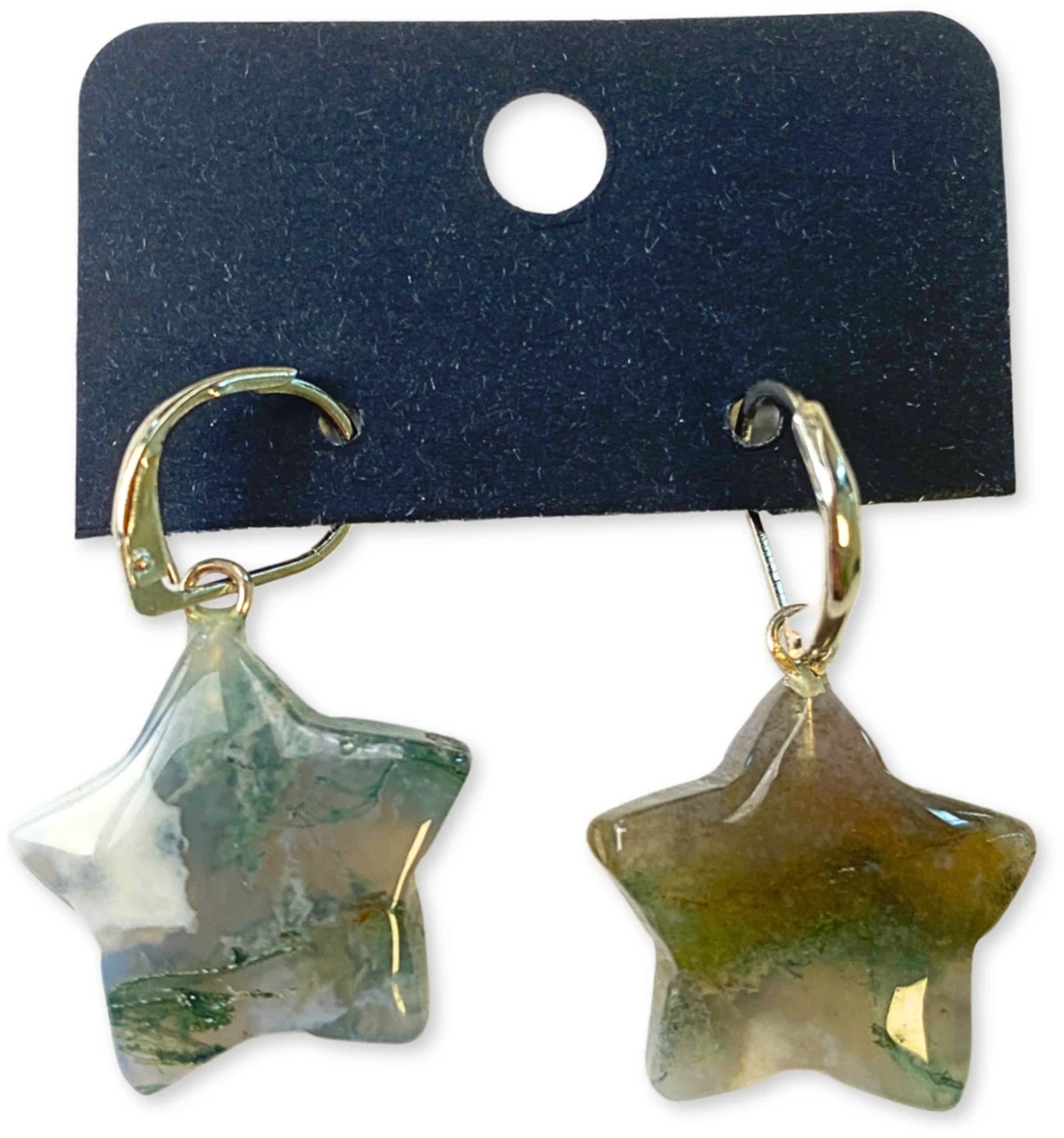 Agaat mos ster oorbellen - fashion jewelry
