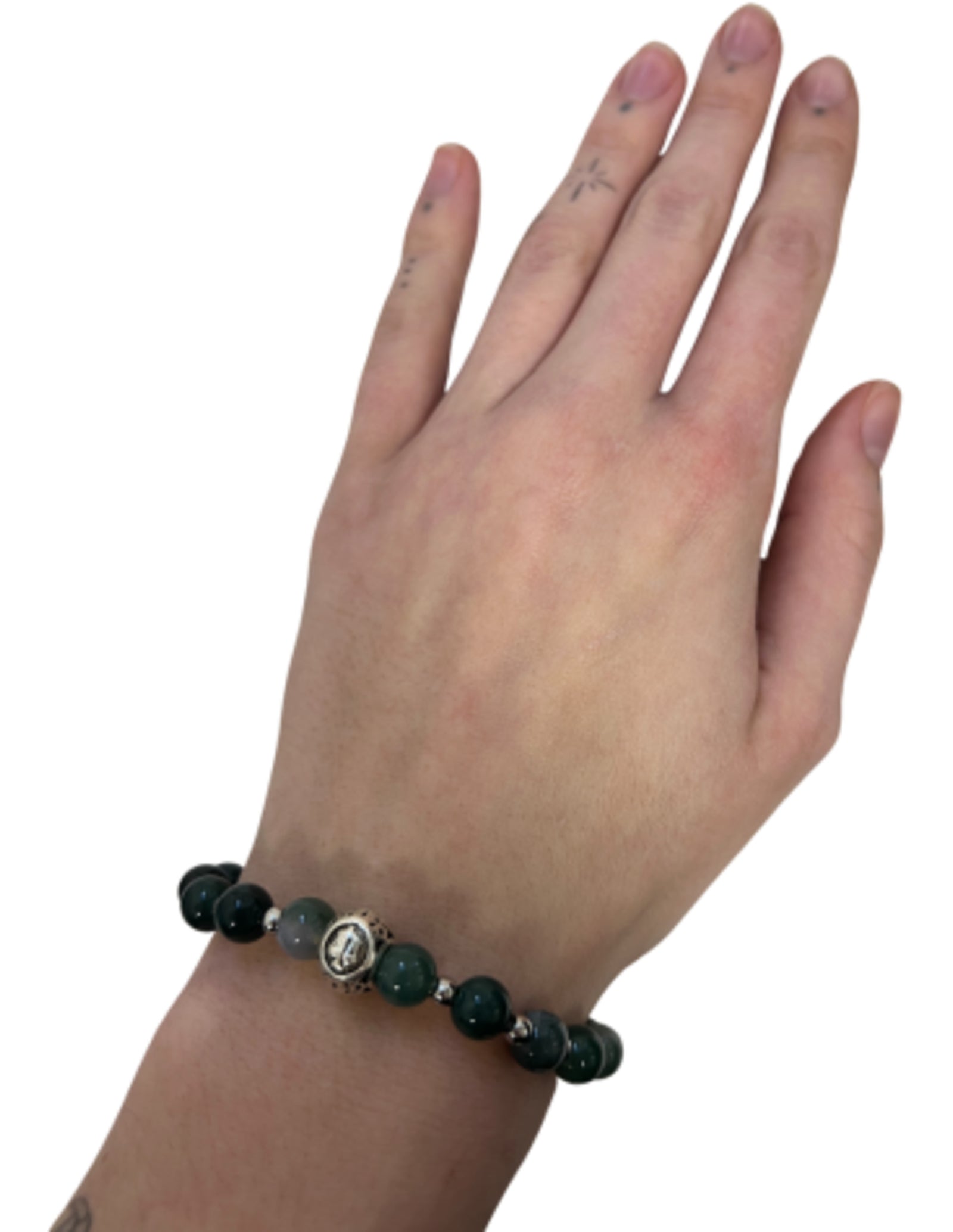 Agaat mos sterrenbeeld armband - Weegschaal