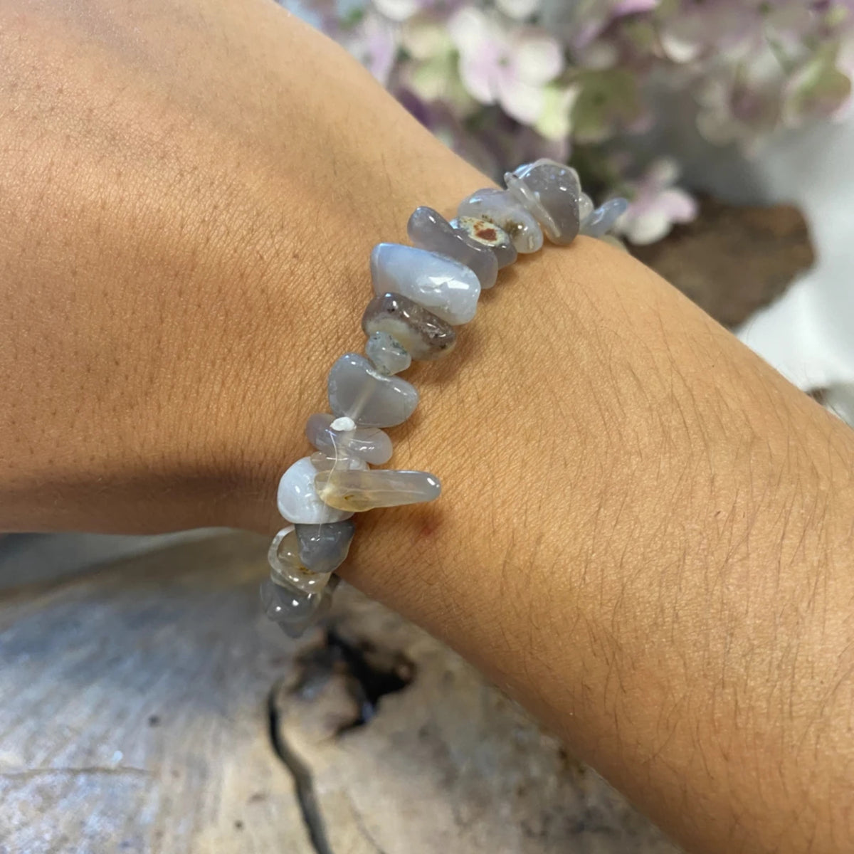 Agaat natuur splitarmband