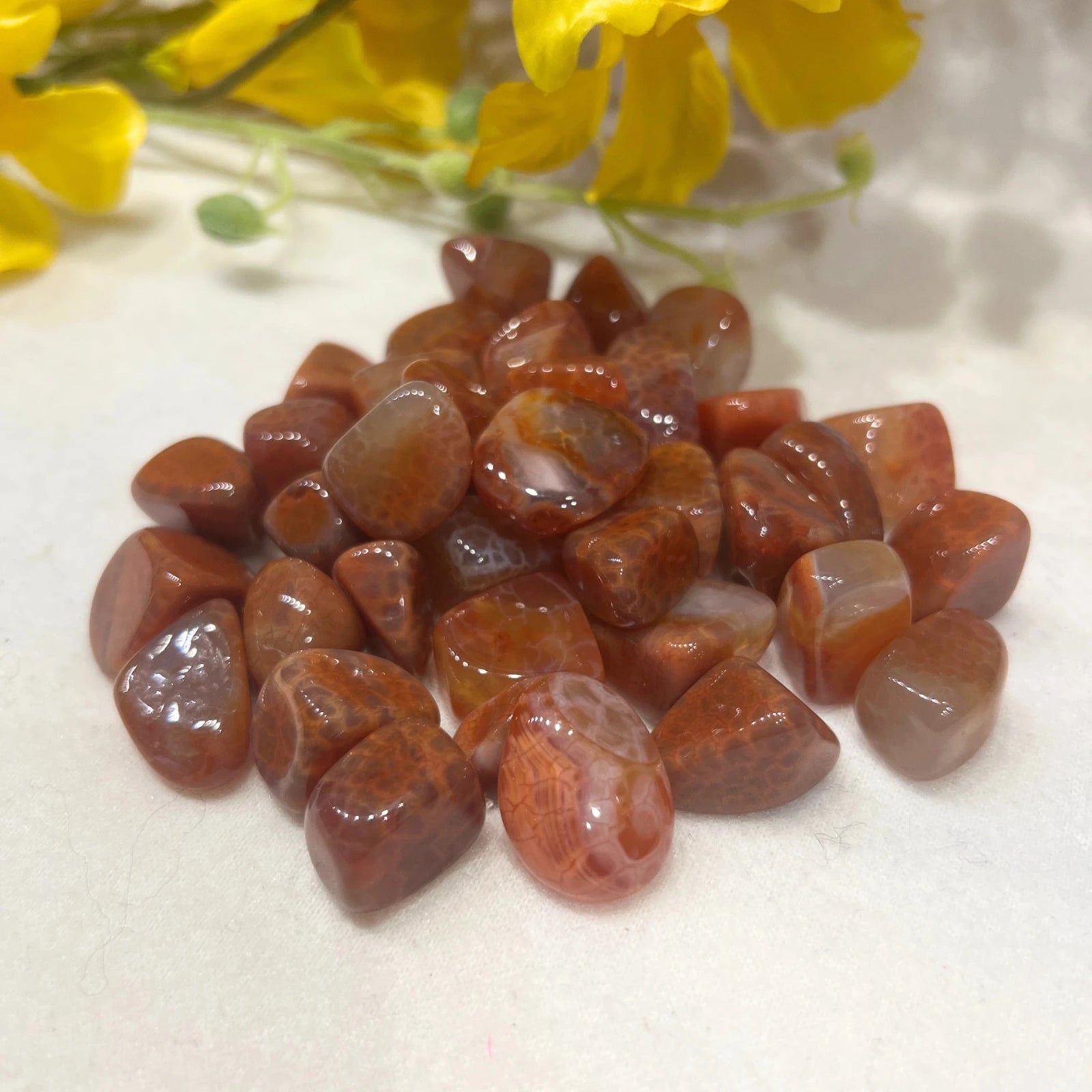Agaat vuur trommelstenen 250 gr. (mt3)