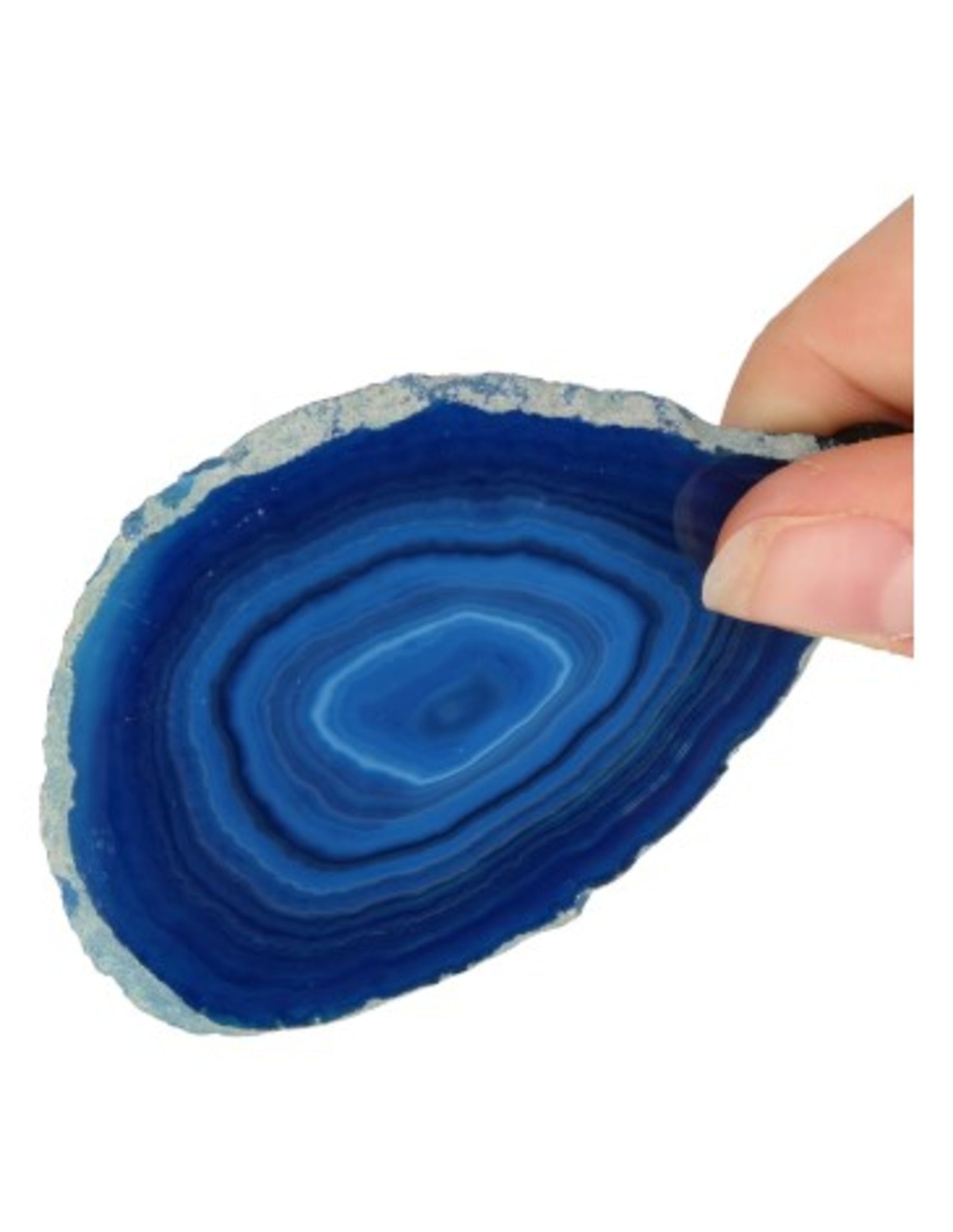 Agaatplak blauw hanger aan koord