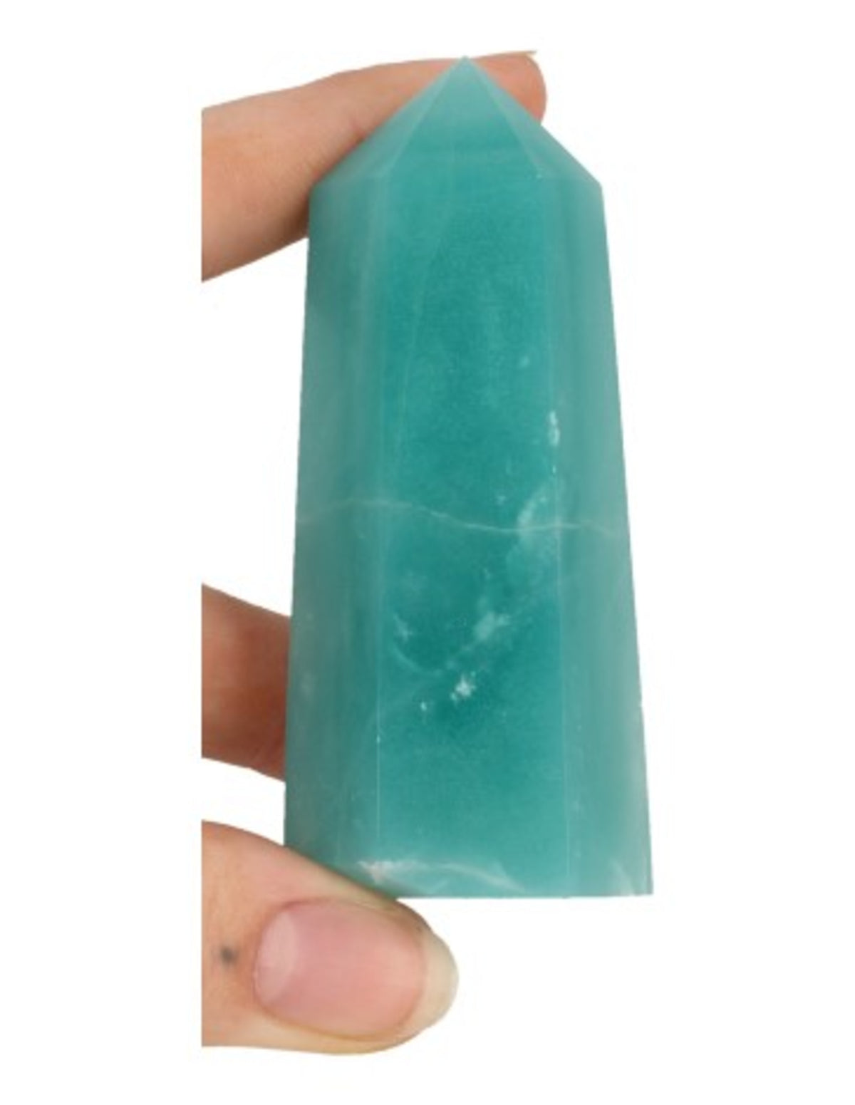 Amazoniet edelsteen punt 7-8 cm