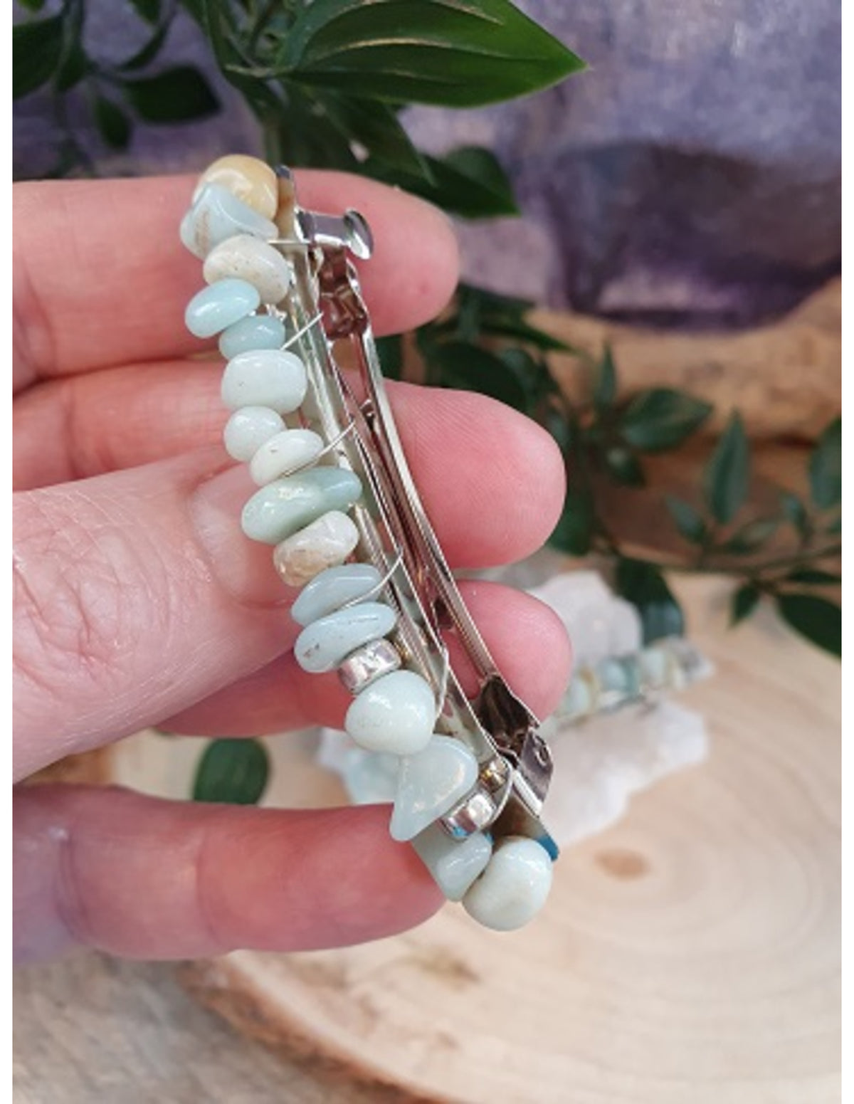 Amazoniet haarclip