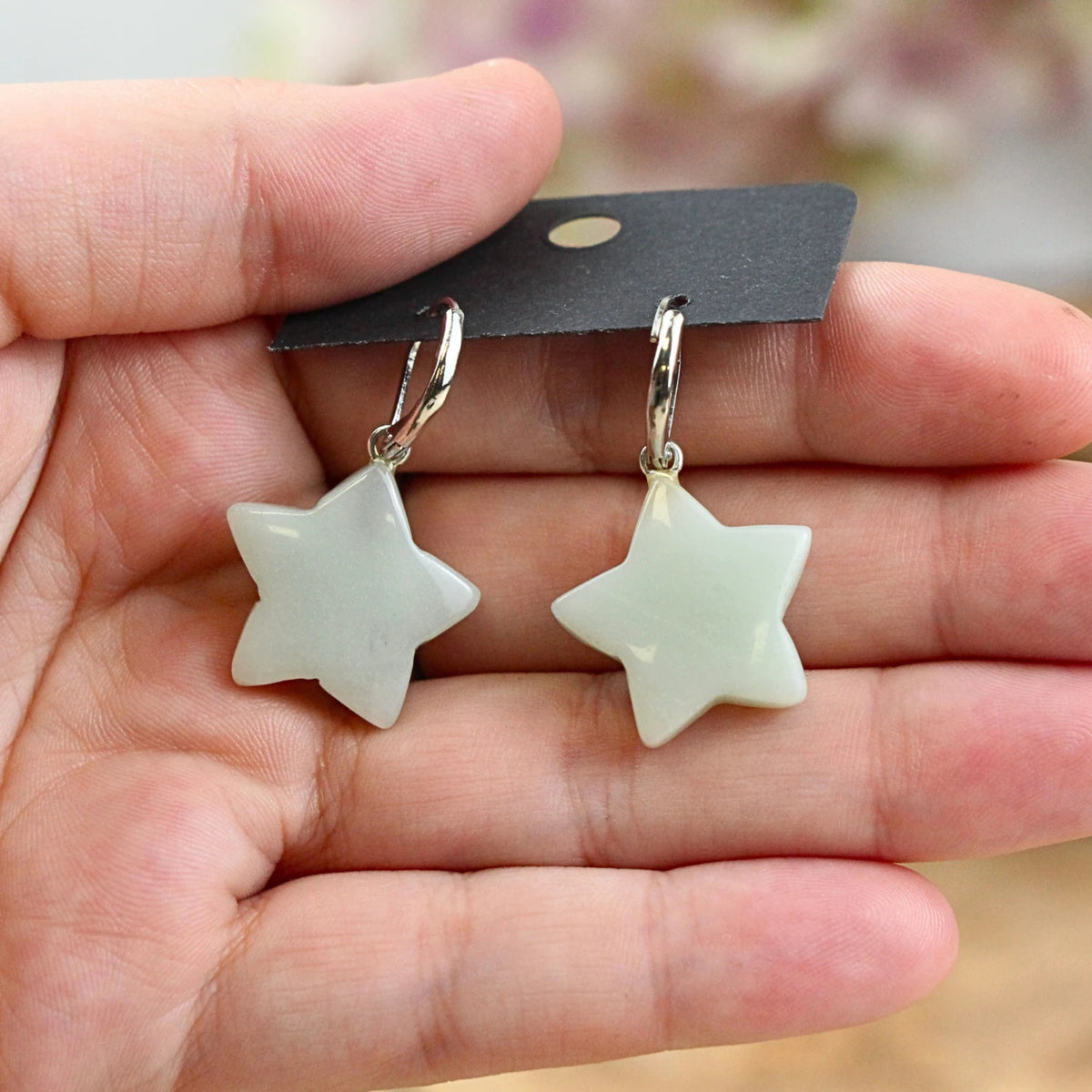 Amazoniet ster oorbellen - fashion jewelry
