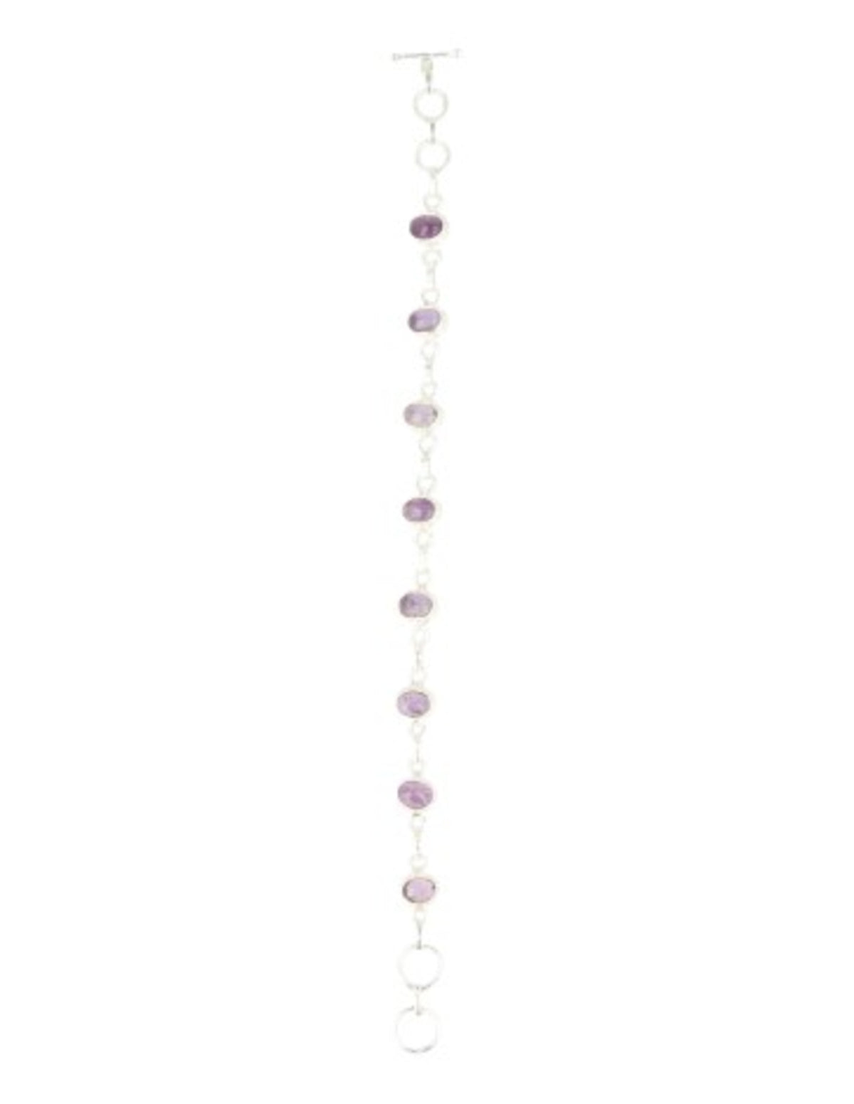 Amethist armband zilver ovaal