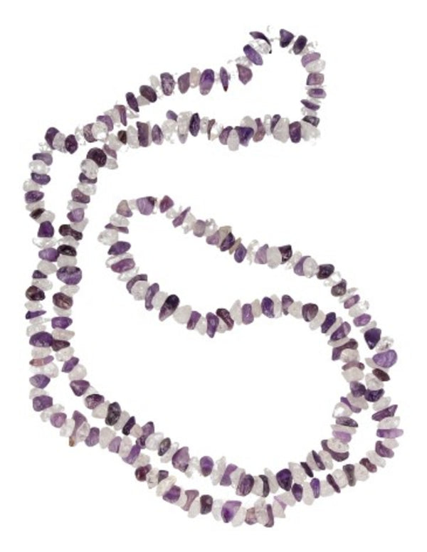 Amethist / Bergkristal edelsteen splitketting lang