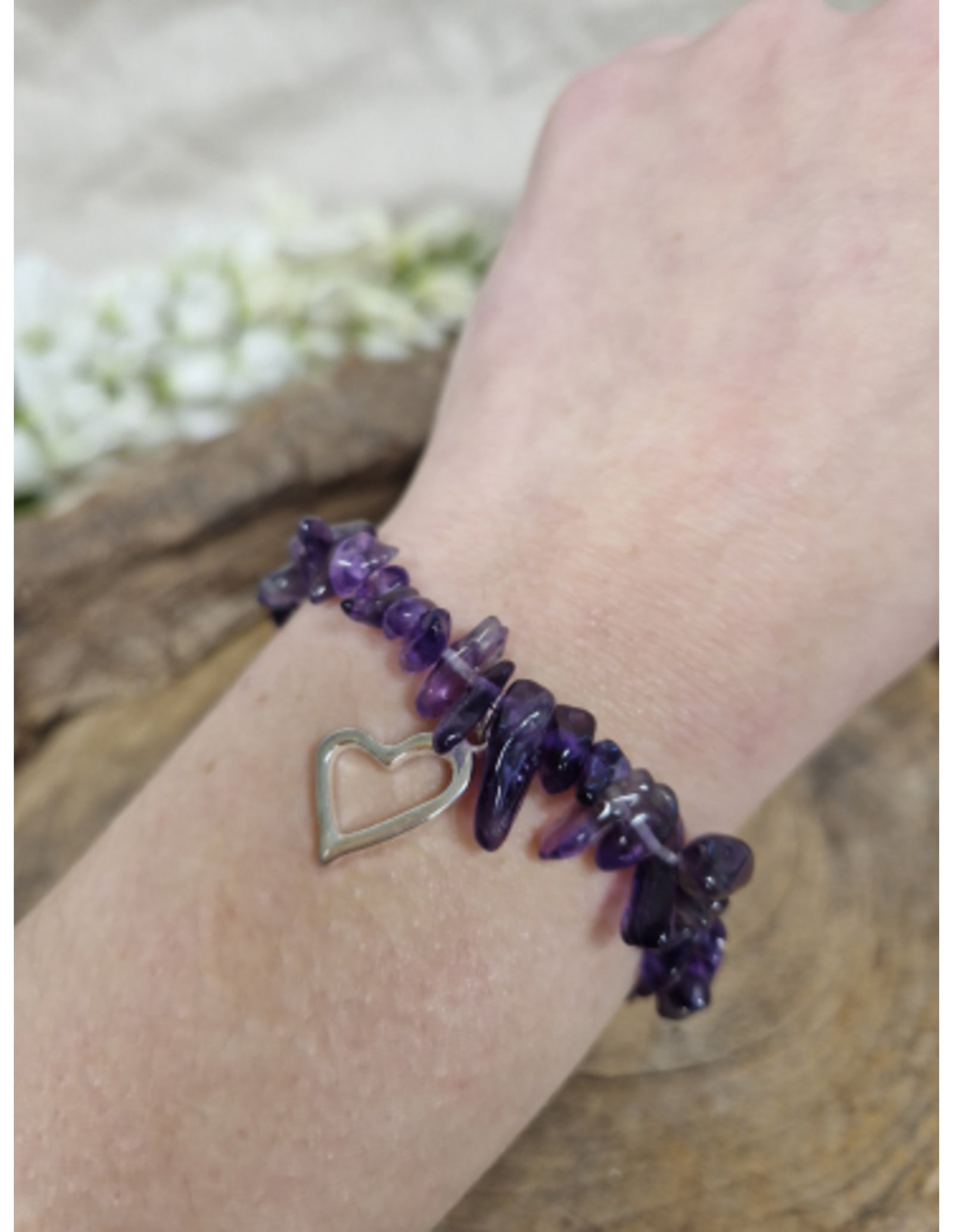 Amethist hart splitarmband