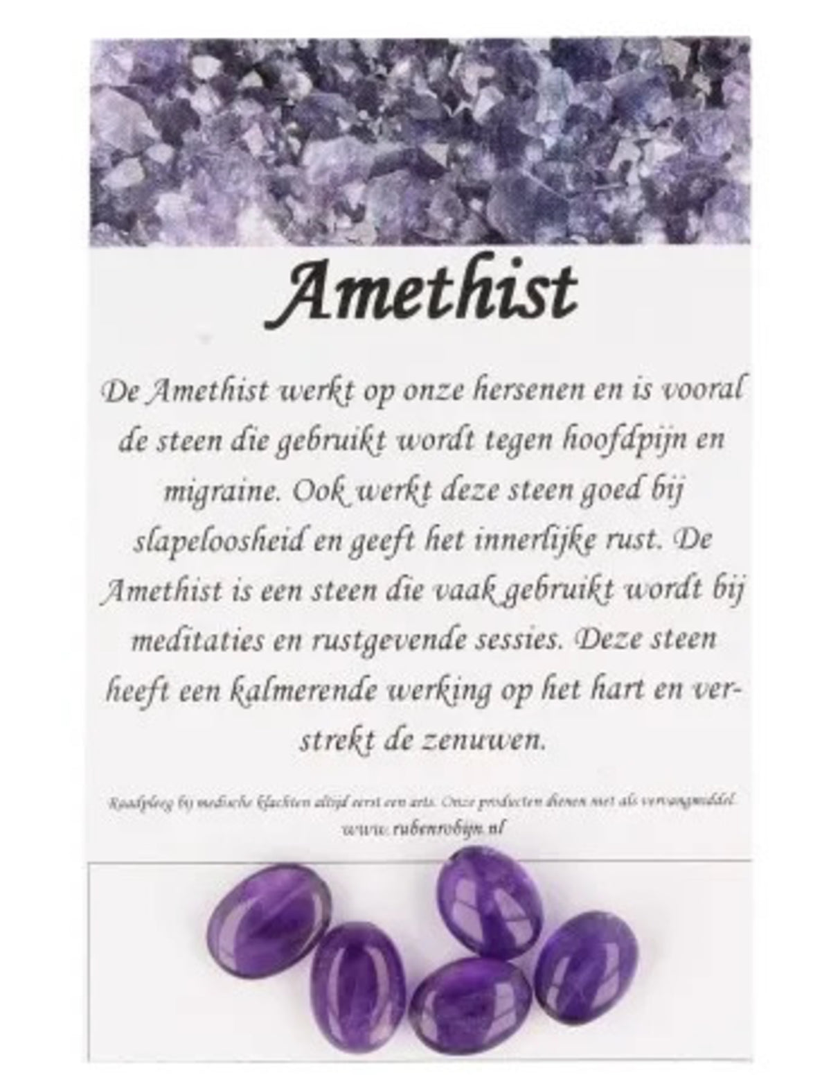 Amethist kralen ovaal - 5 st.